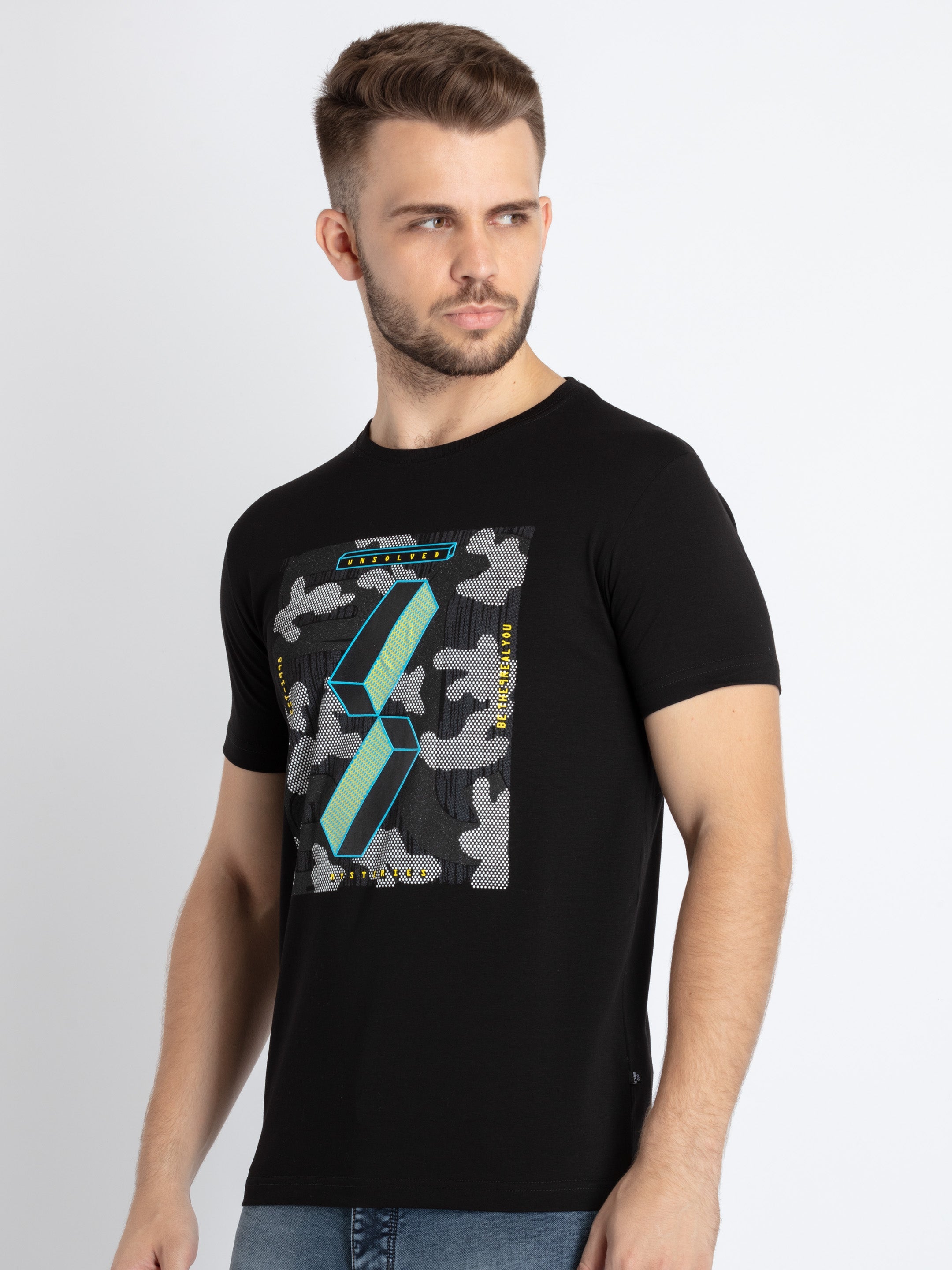 Mens Printed Round Neck T-Shirt