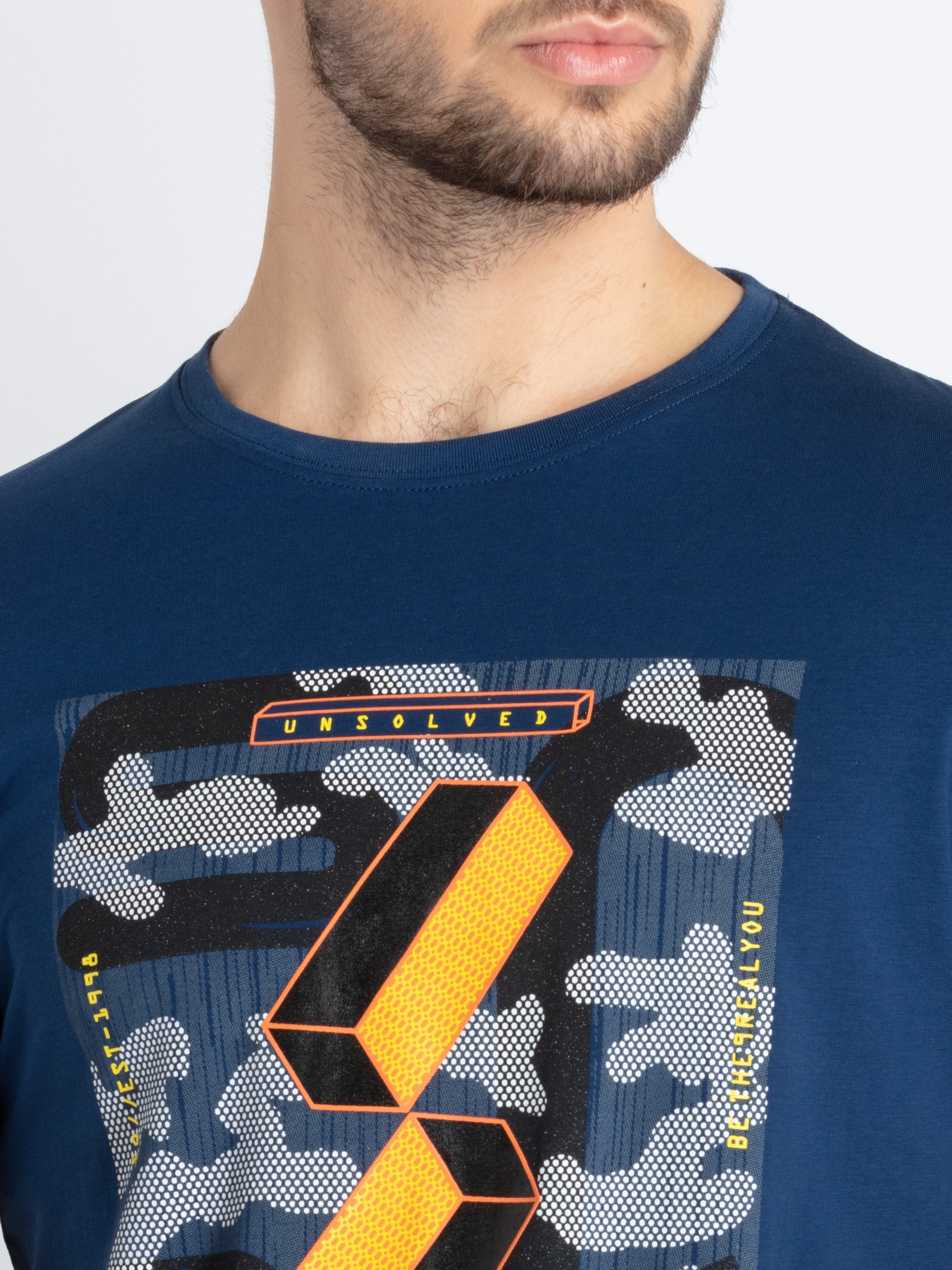 Mens Printed Round Neck T-Shirt