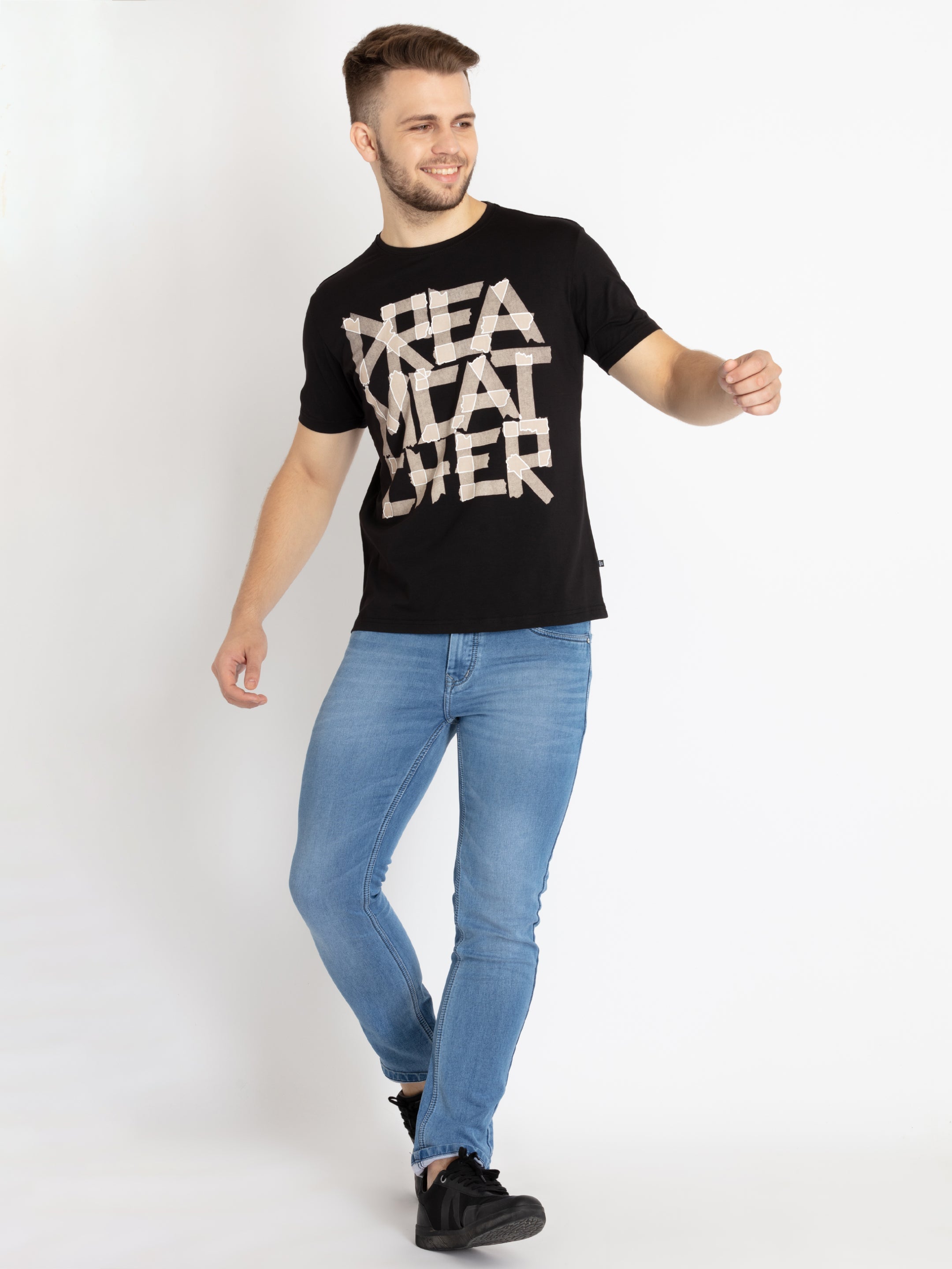 Mens Printed Round Neck T-shirt