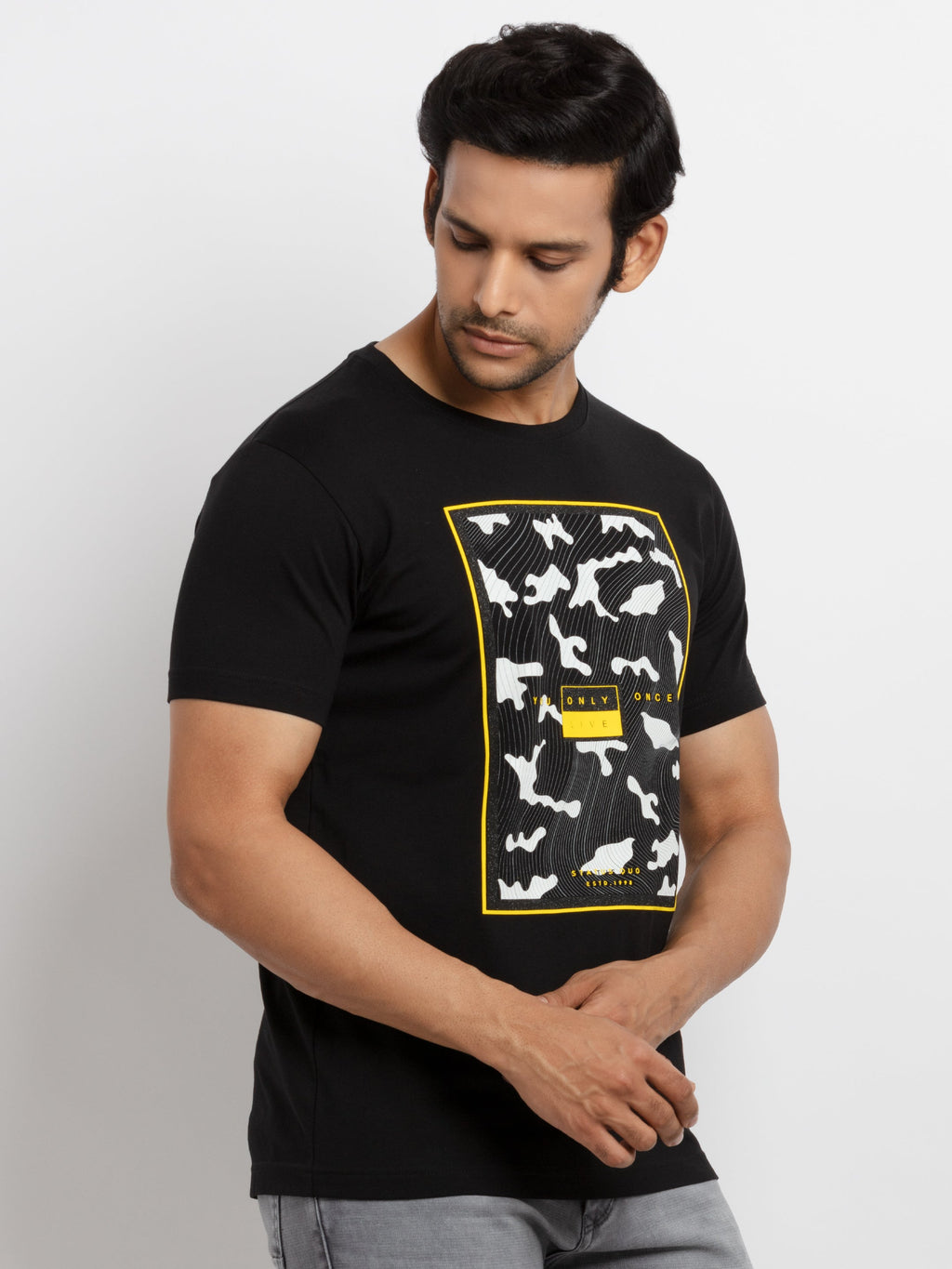 Mens Printed Round Neck T-shirt