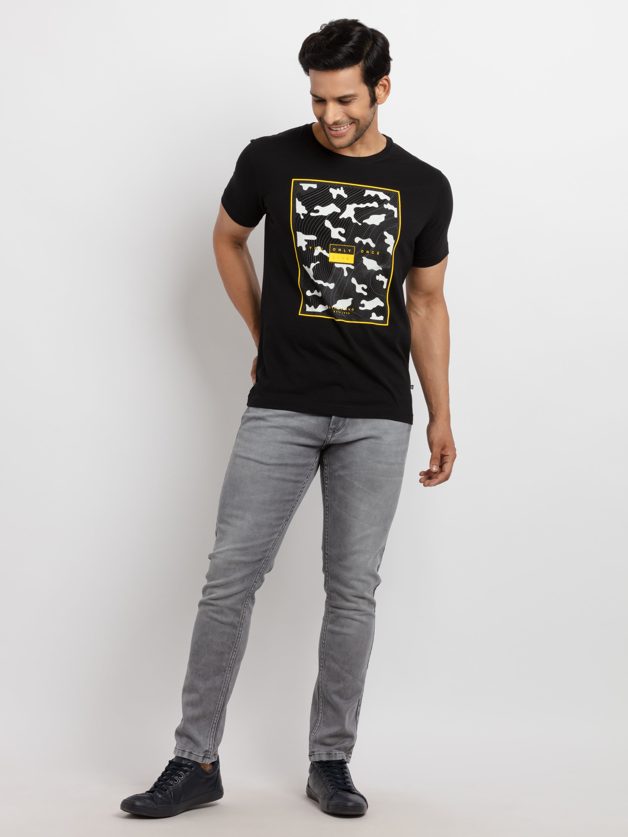Mens Printed Round Neck T-shirt