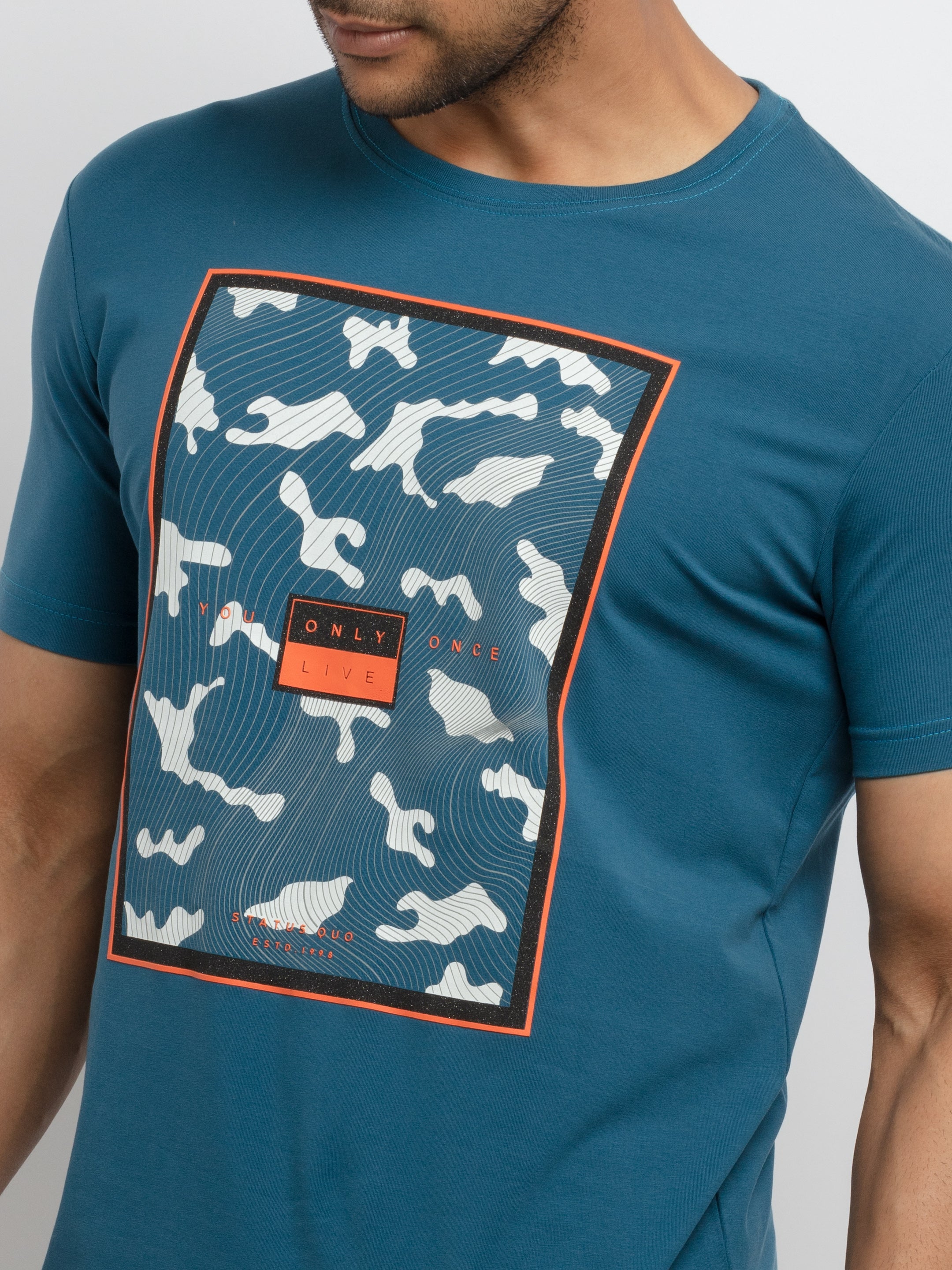 Mens Printed Round Neck T-shirt