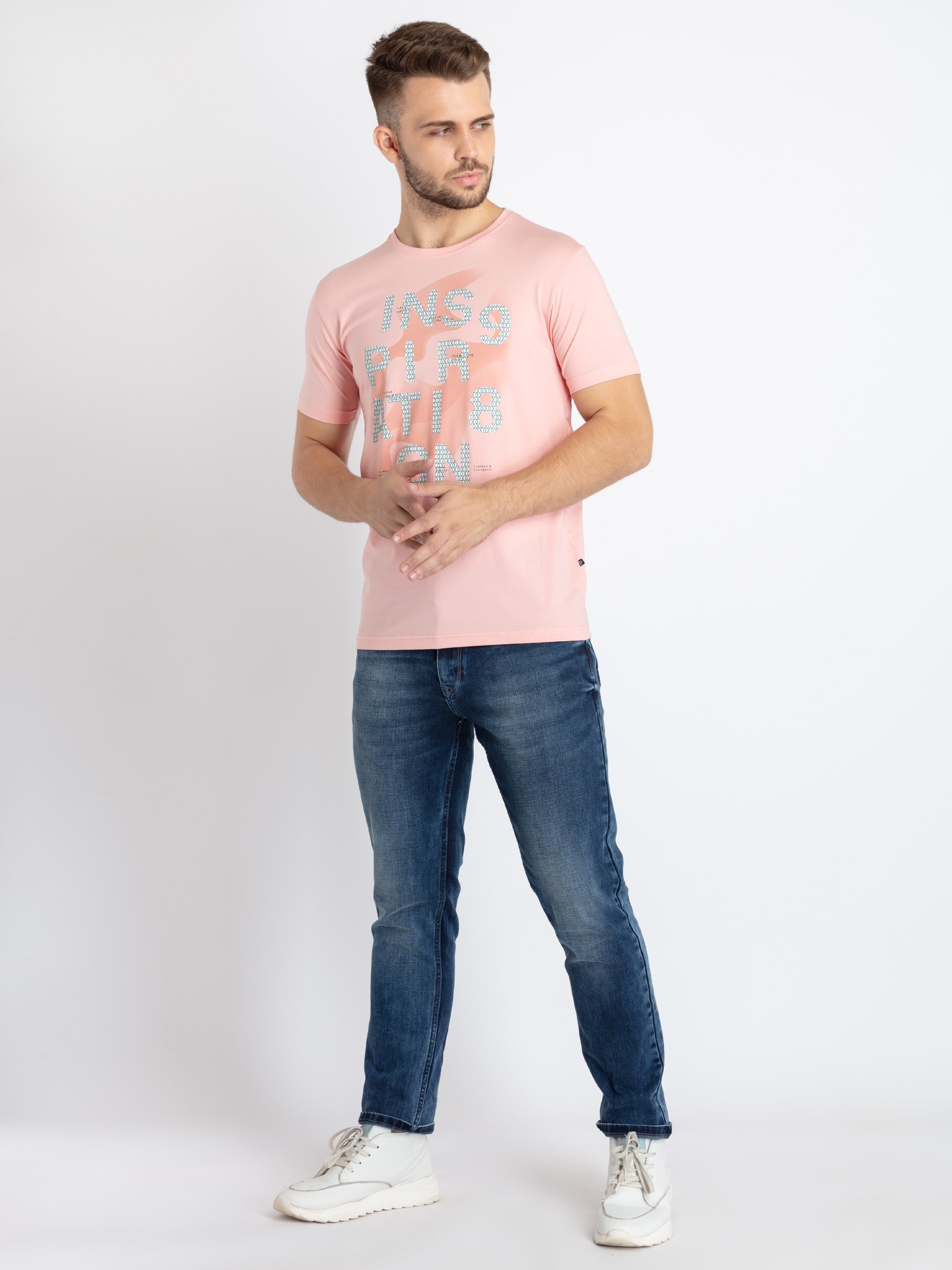 Mens Printed Round Neck T-Shirt