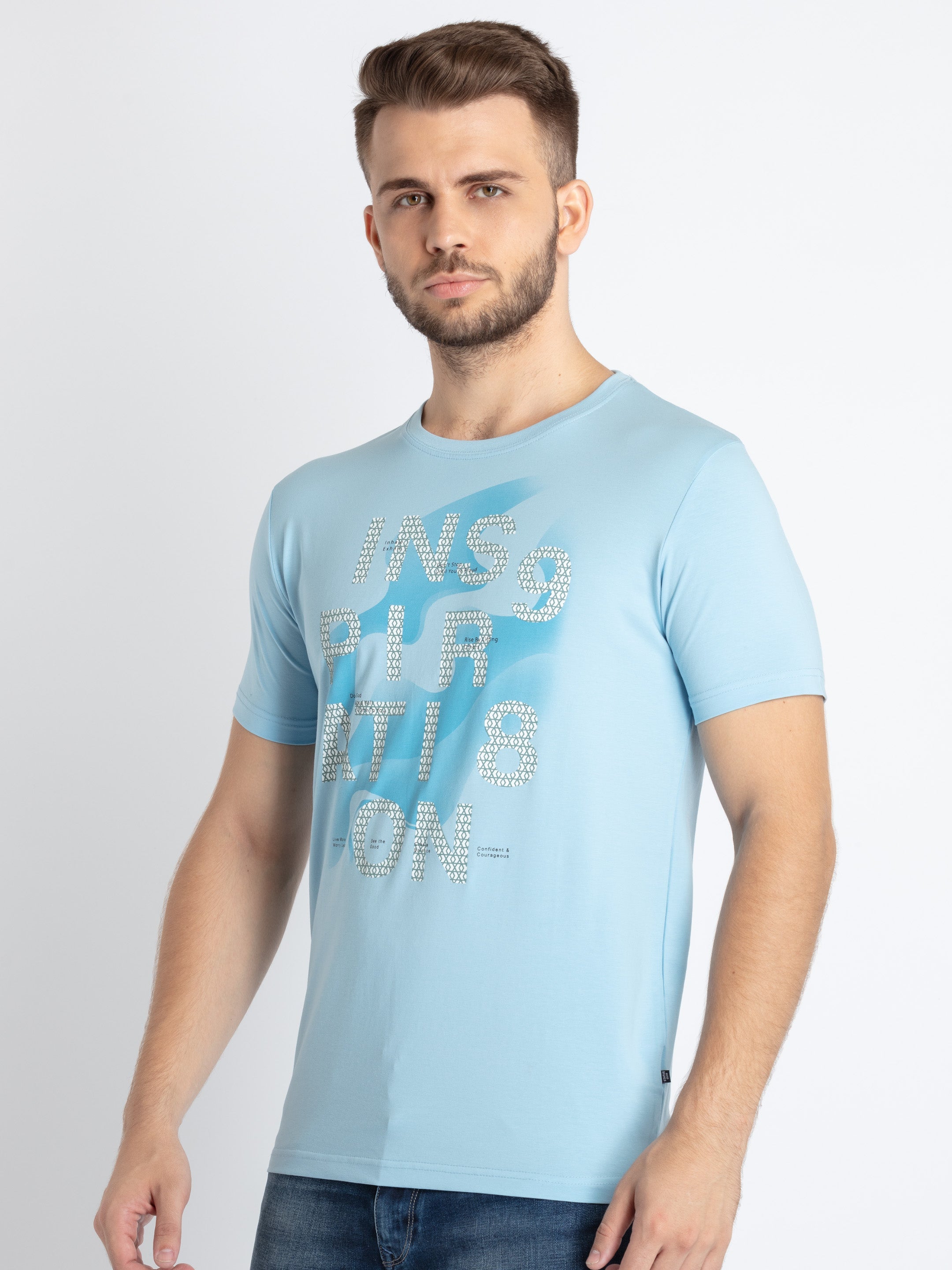 Mens Printed Round Neck T-Shirt