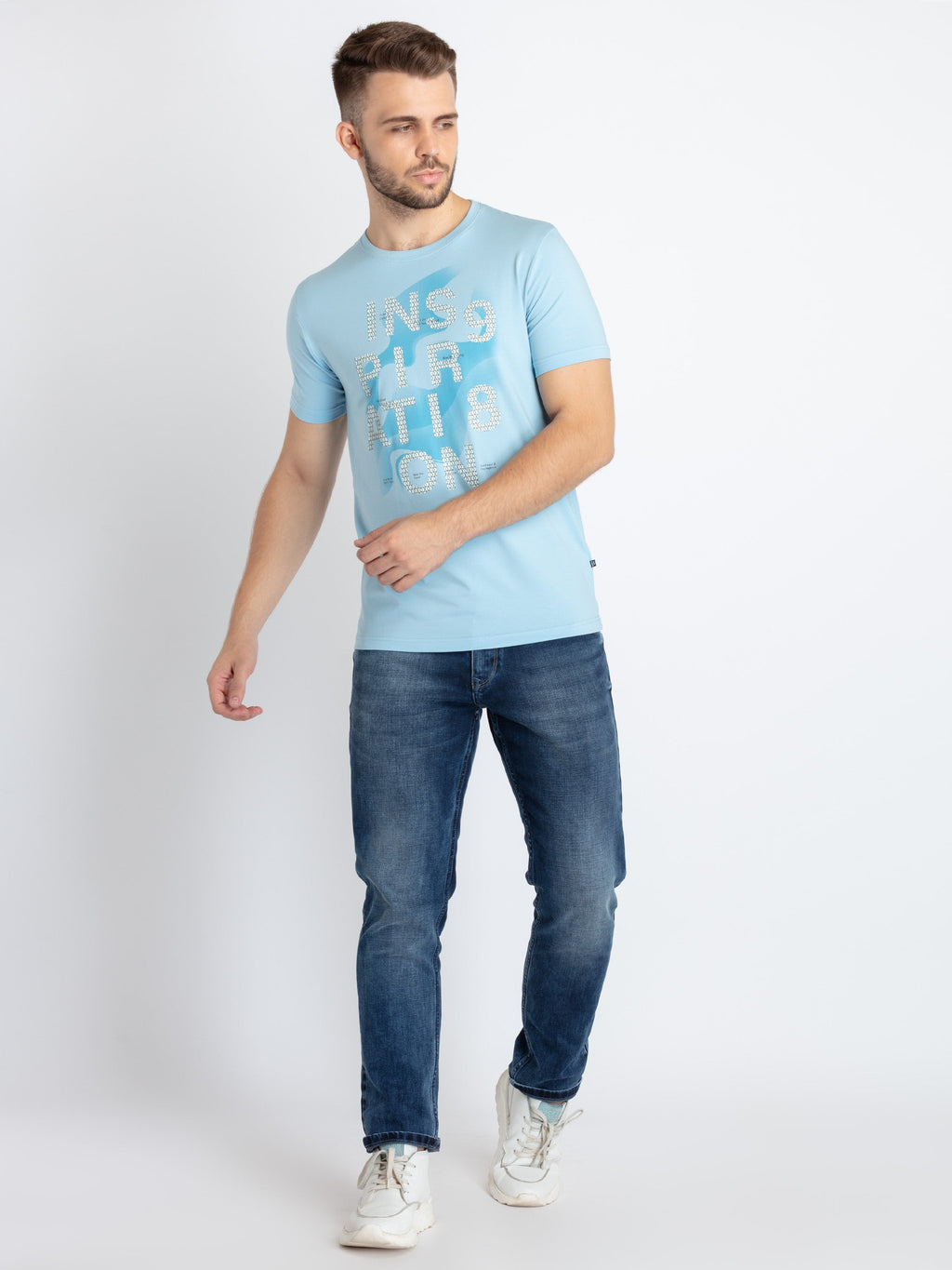 Mens Printed Round Neck T-Shirt