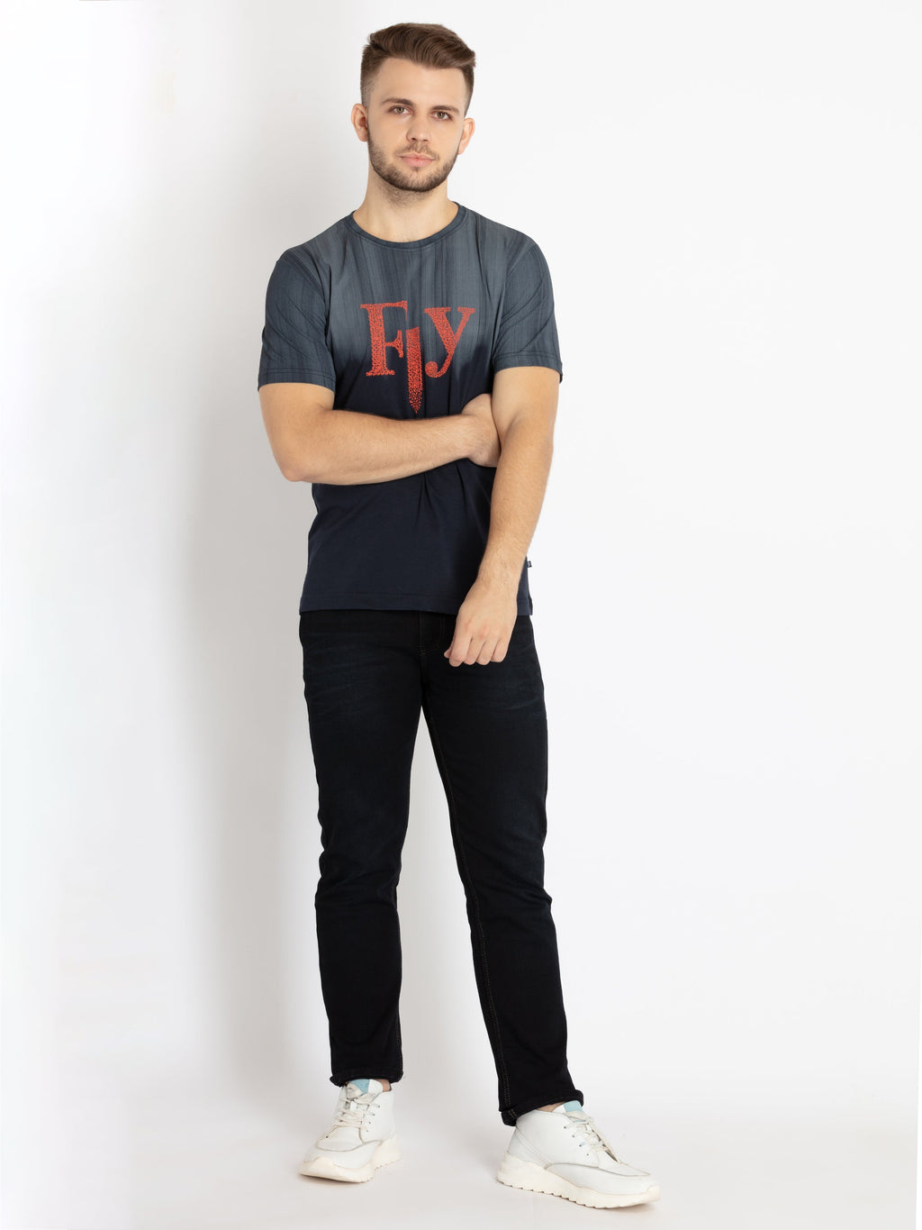Mens Printed Round Neck T-shirt