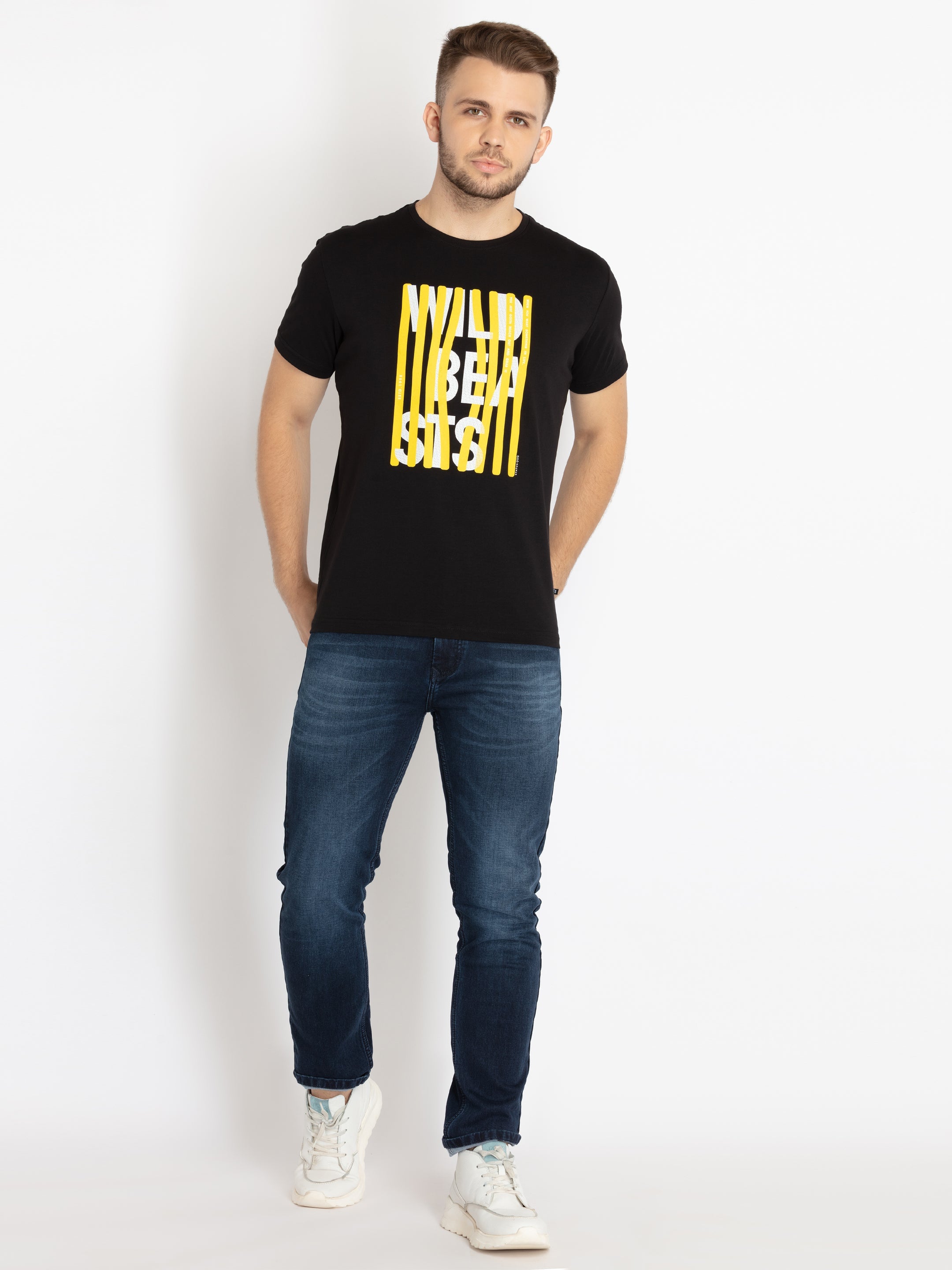 Mens Printed Round Neck T-shirt