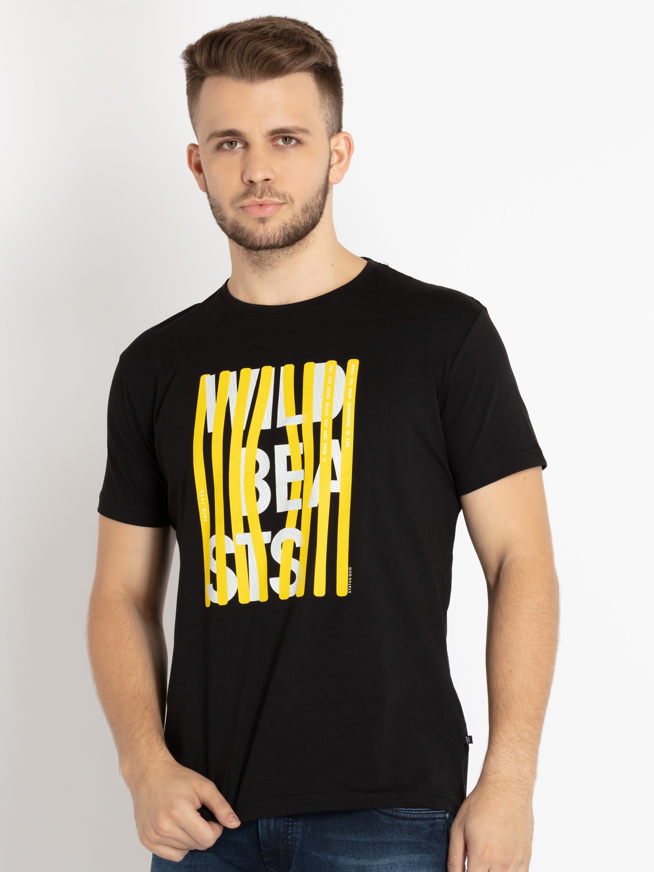 Mens Printed Round Neck T-shirt