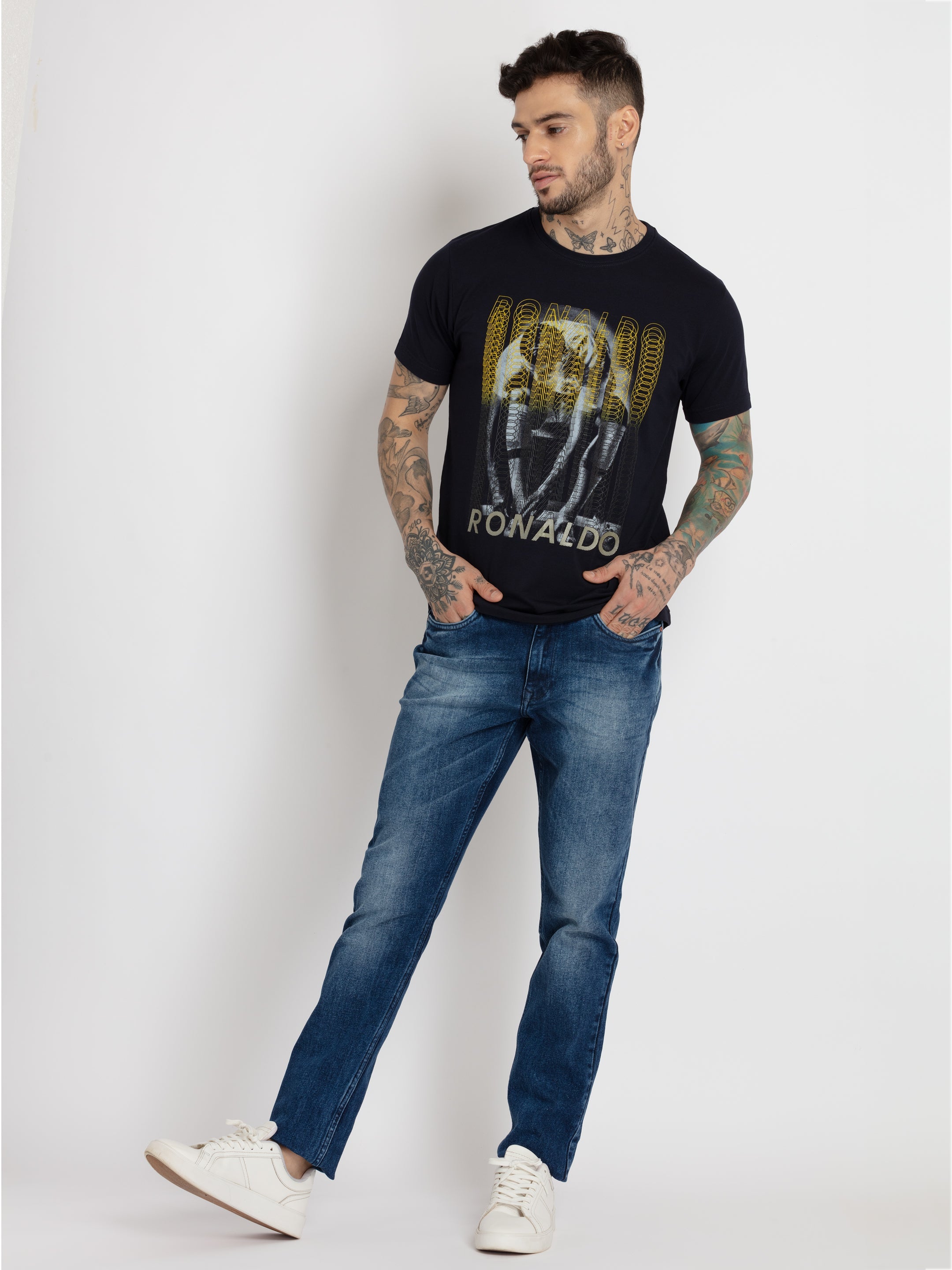 Mens Printed Round Neck T-shirt