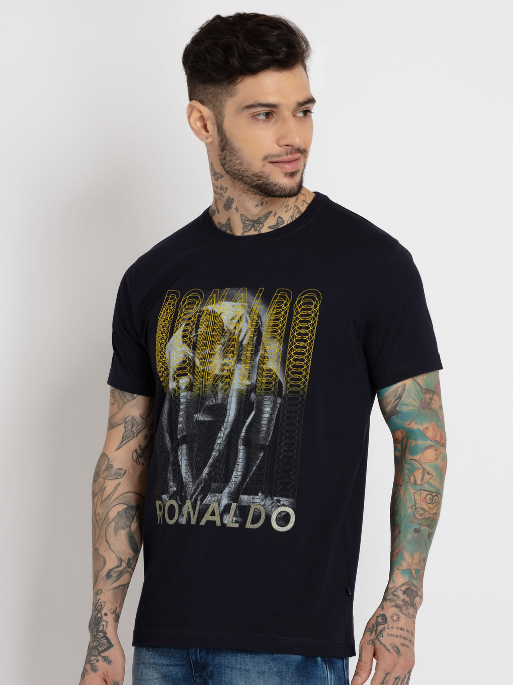 Mens Printed Round Neck T-shirt