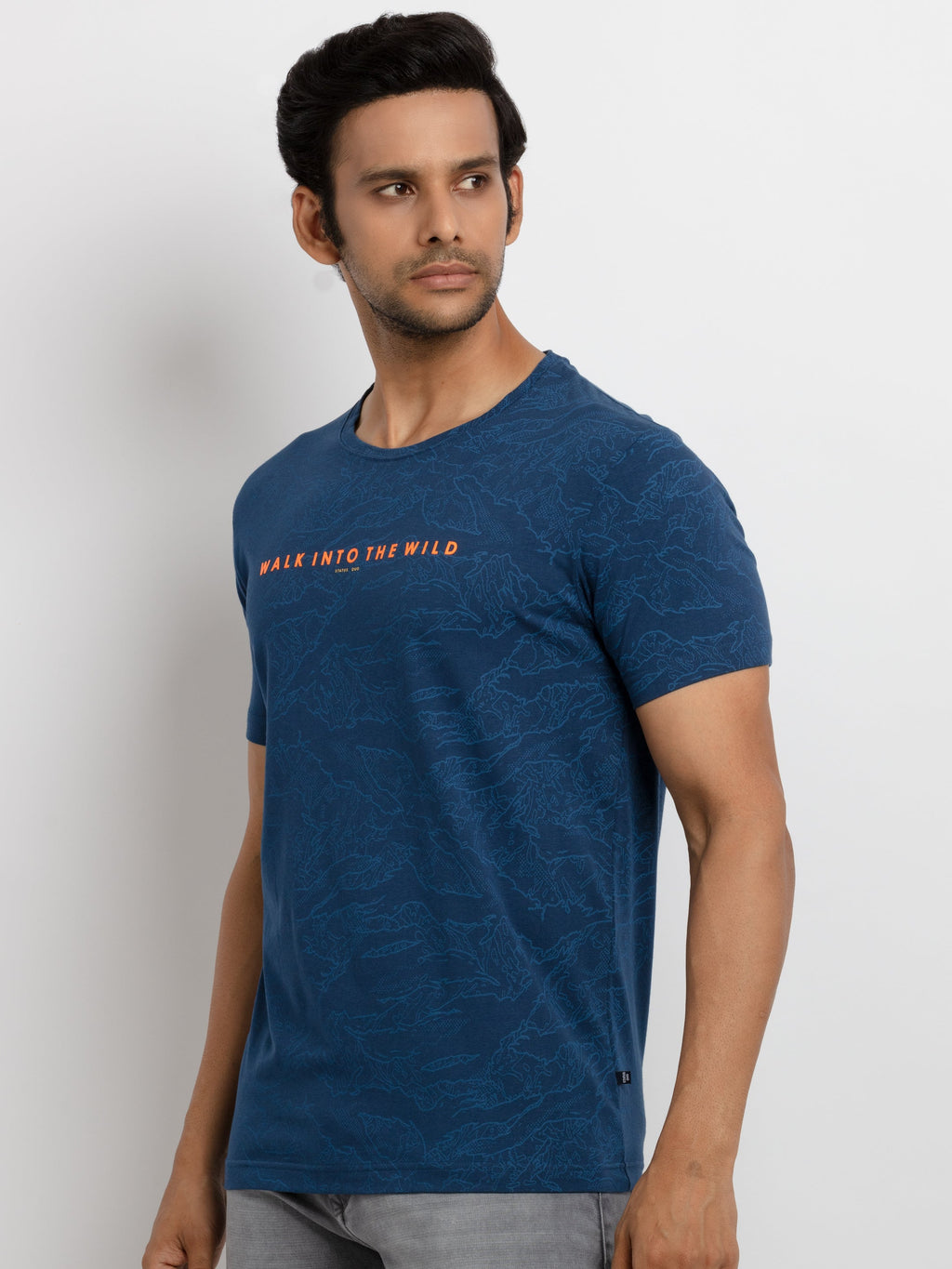 Mens All Over Printed Round Neck T-shirt