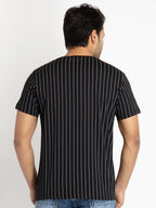 Mens Front Printed Round Neck T-shirt