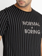 Mens Front Printed Round Neck T-shirt