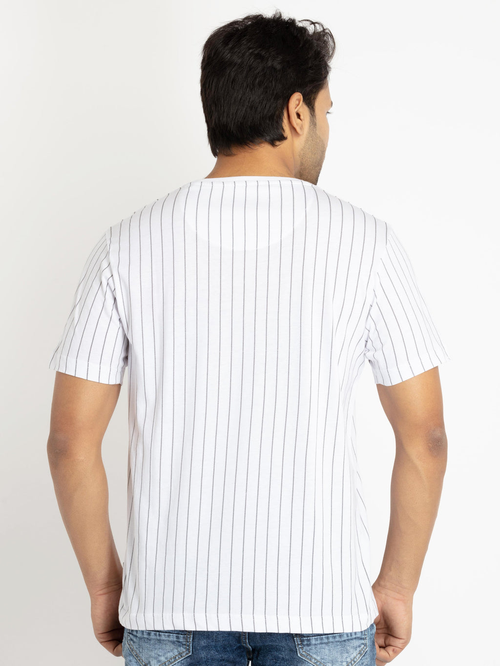 Mens Front Printed Round Neck T-shirt