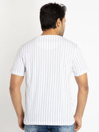Mens Front Printed Round Neck T-shirt