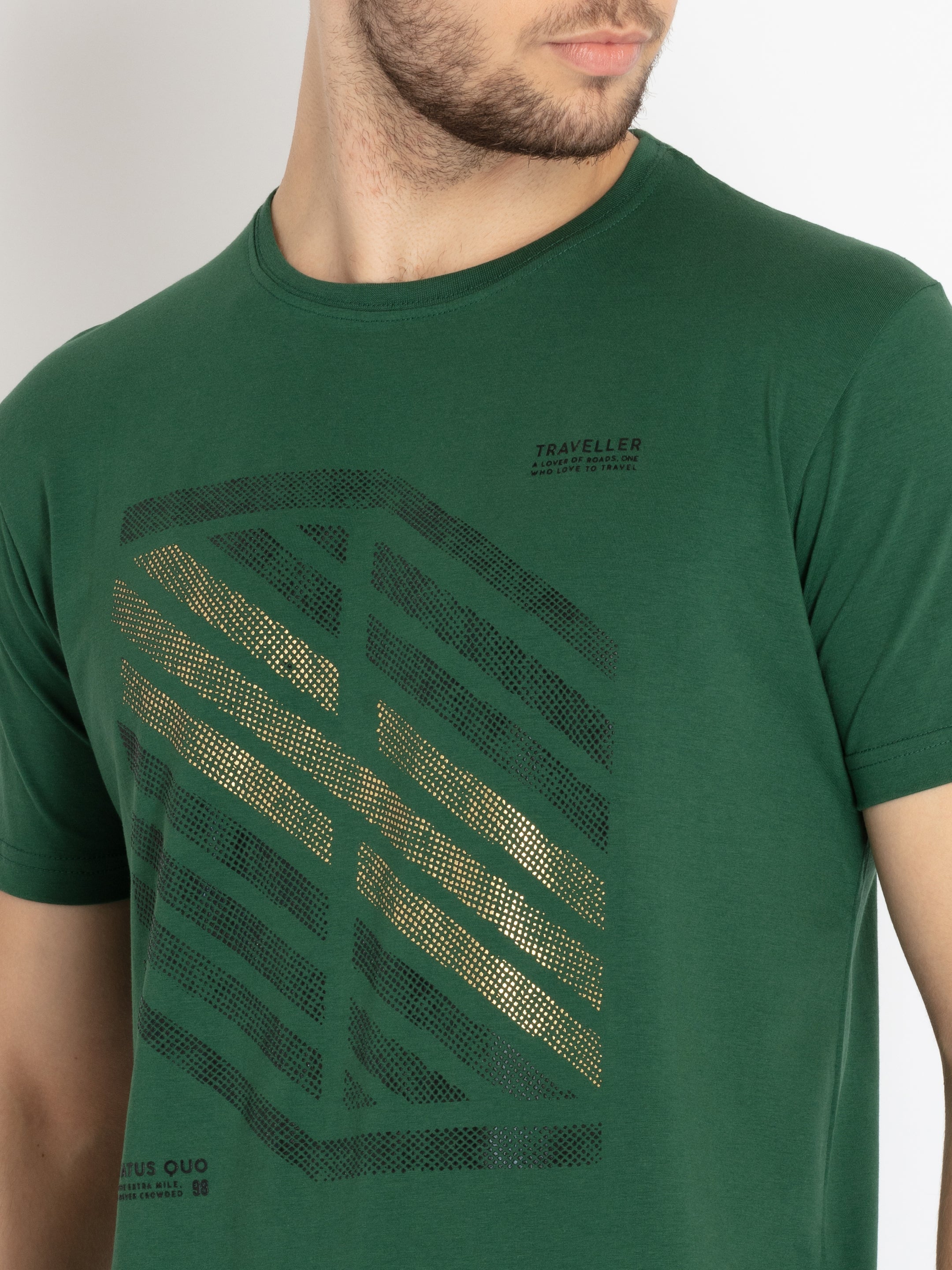 Mens Printed Round Neck T-shirt