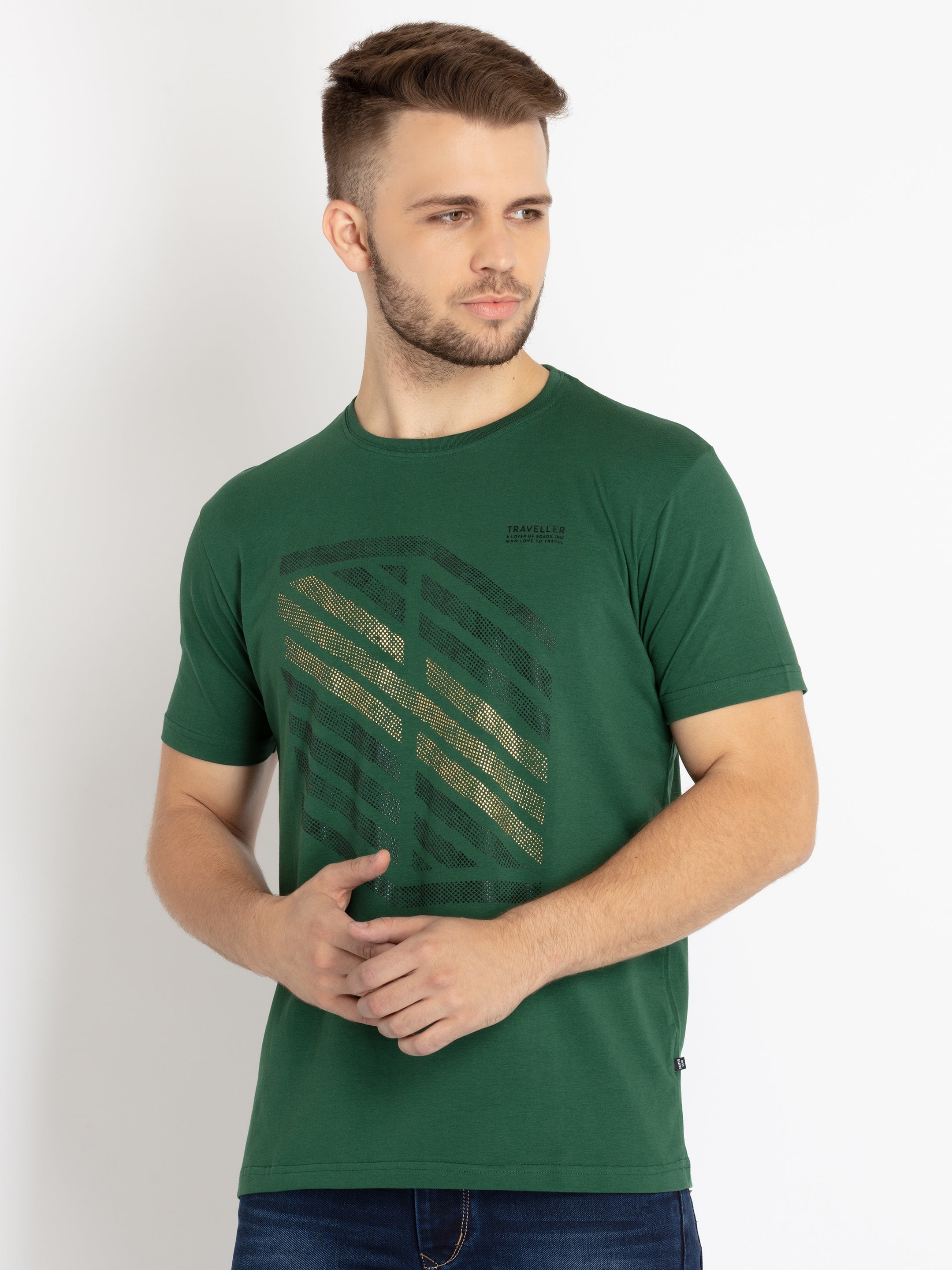 Mens Printed Round Neck T-shirt