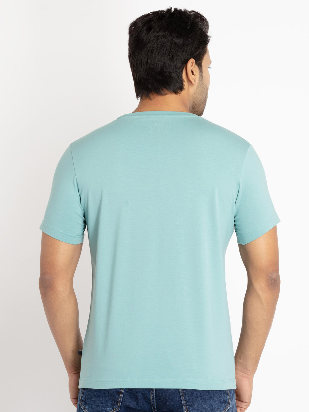 Mens Front Printed Round Neck T-shirt