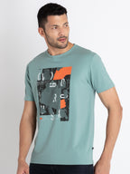 Mens Printed Round Neck T-Shirt