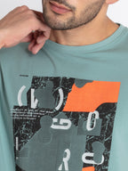 Mens Printed Round Neck T-Shirt