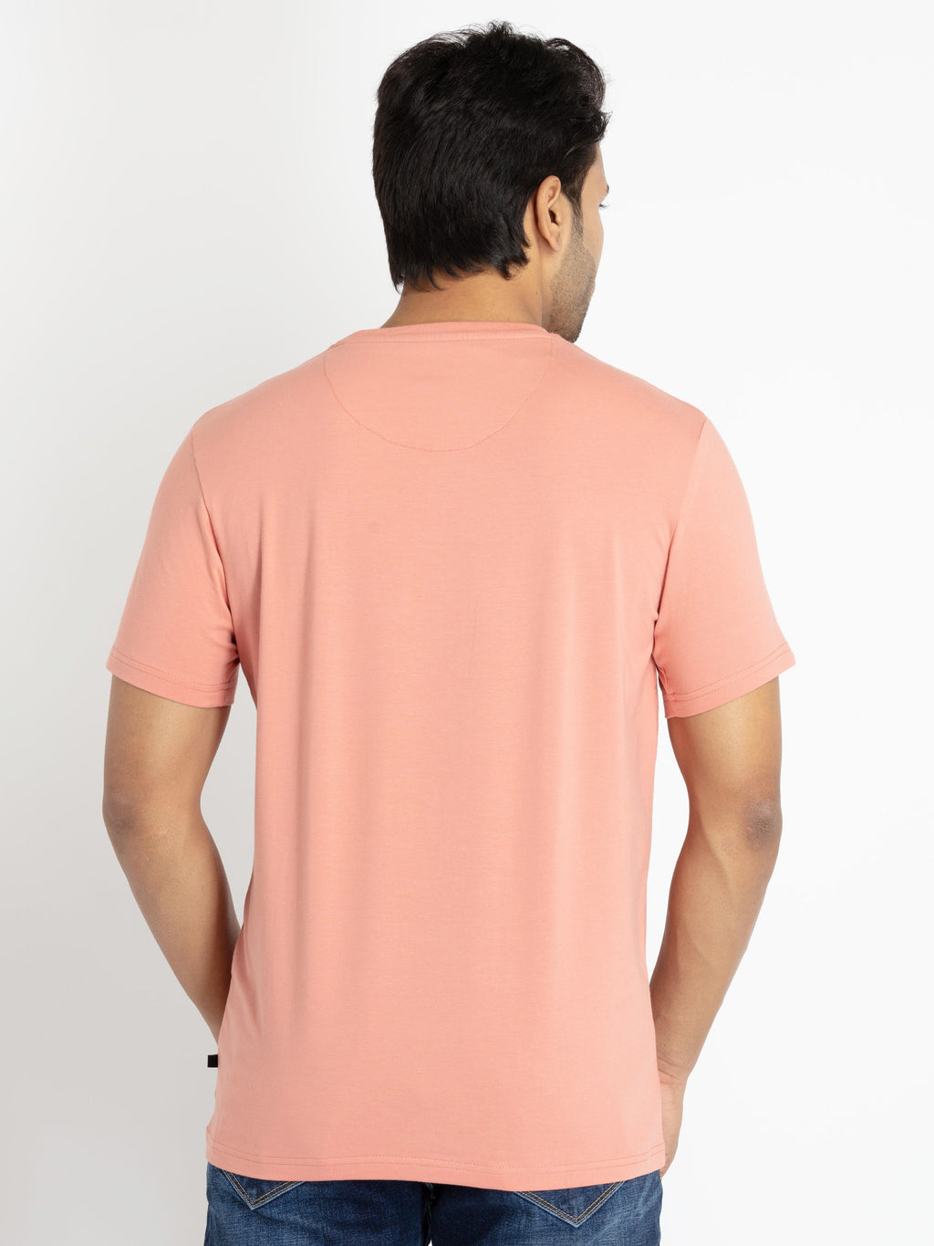 Mens Front Printed Round Neck T-shirt