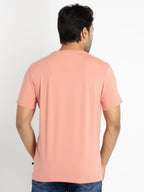 Mens Front Printed Round Neck T-shirt