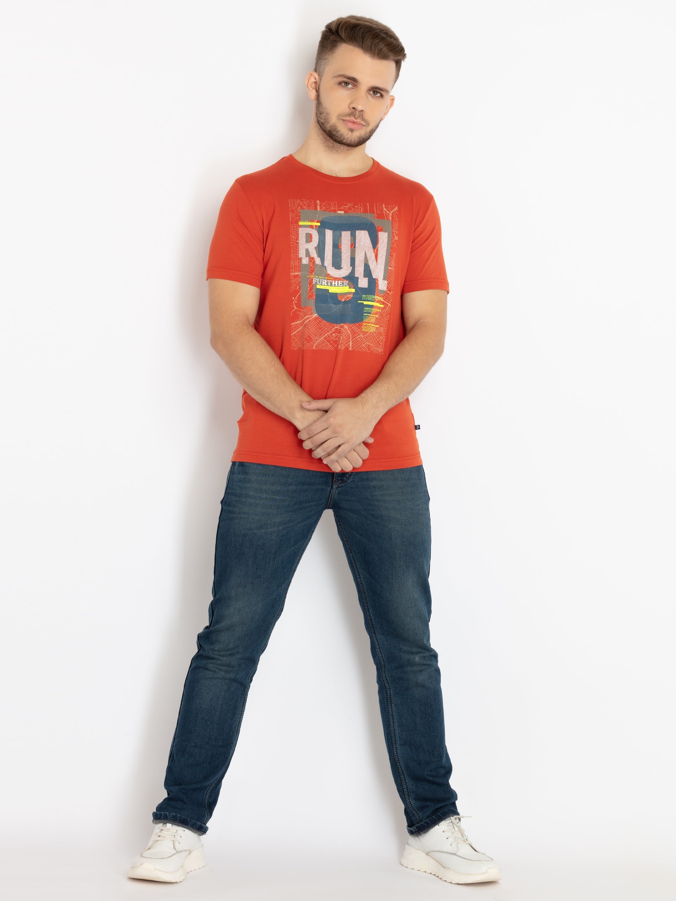 Mens Printed Round Neck T-shirt