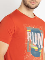 Mens Printed Round Neck T-shirt