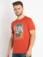 Mens Printed Round Neck T-shirt