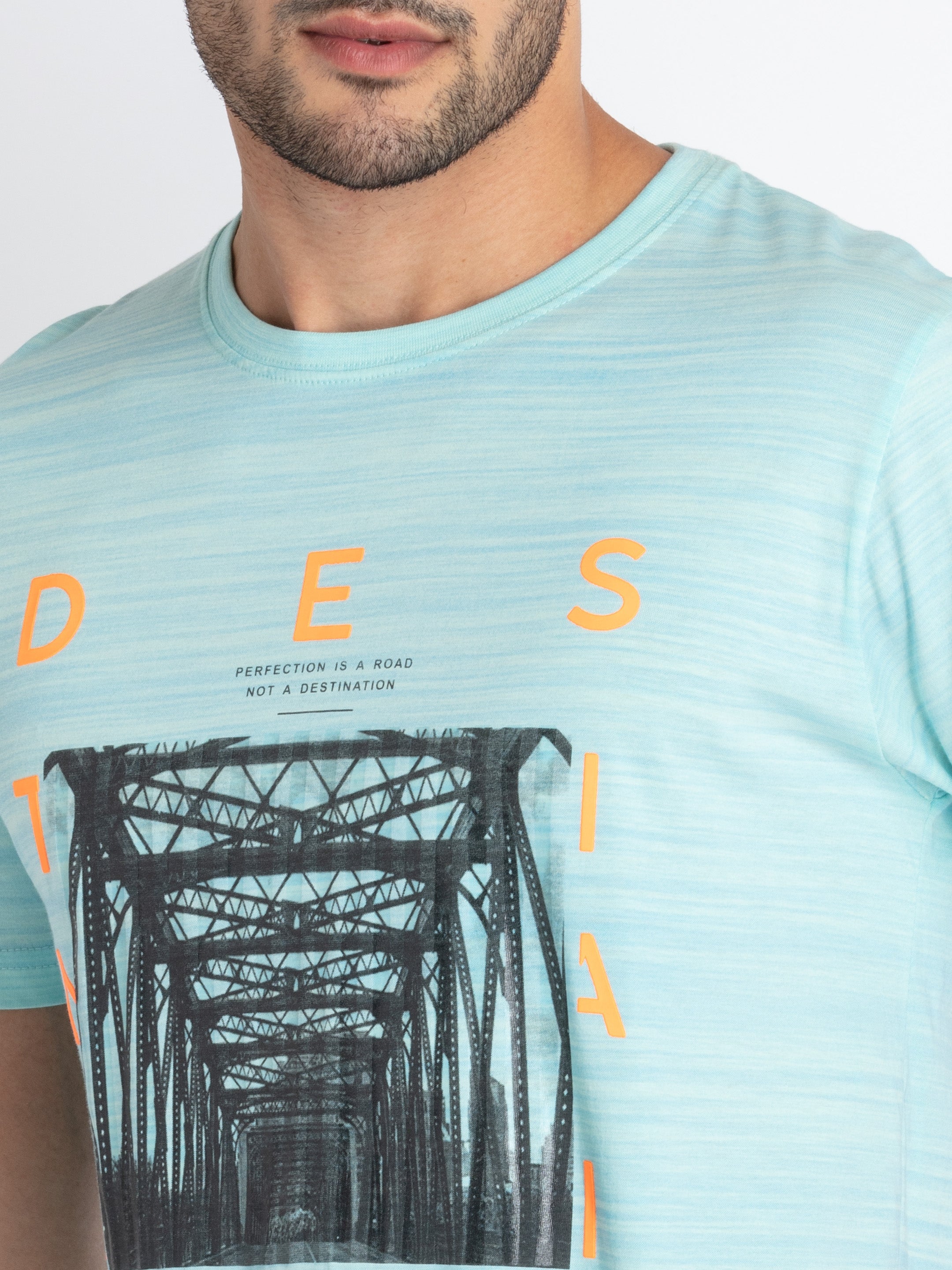 Mens All Over Printed Round Neck T-Shirt