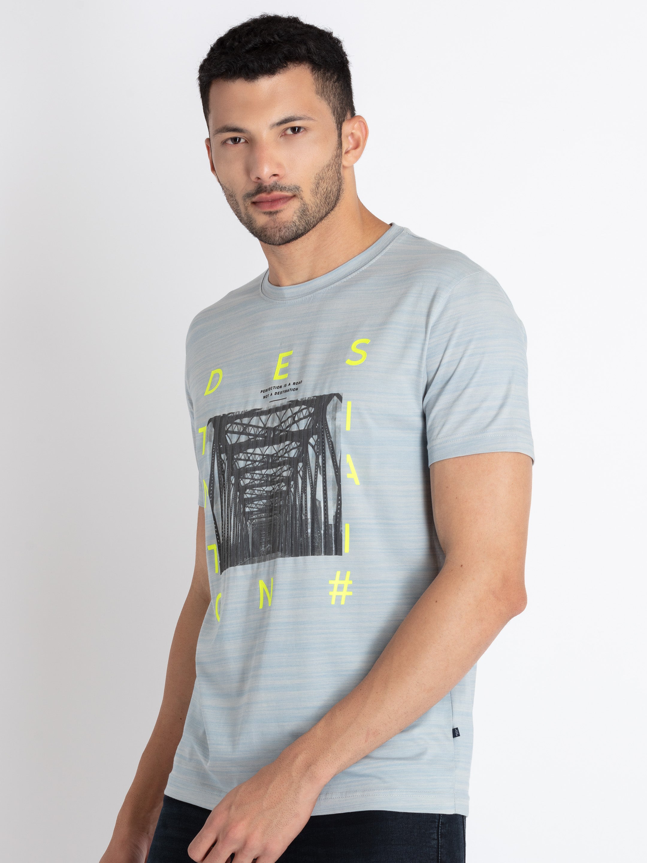 Mens All Over Printed Round Neck T-Shirt