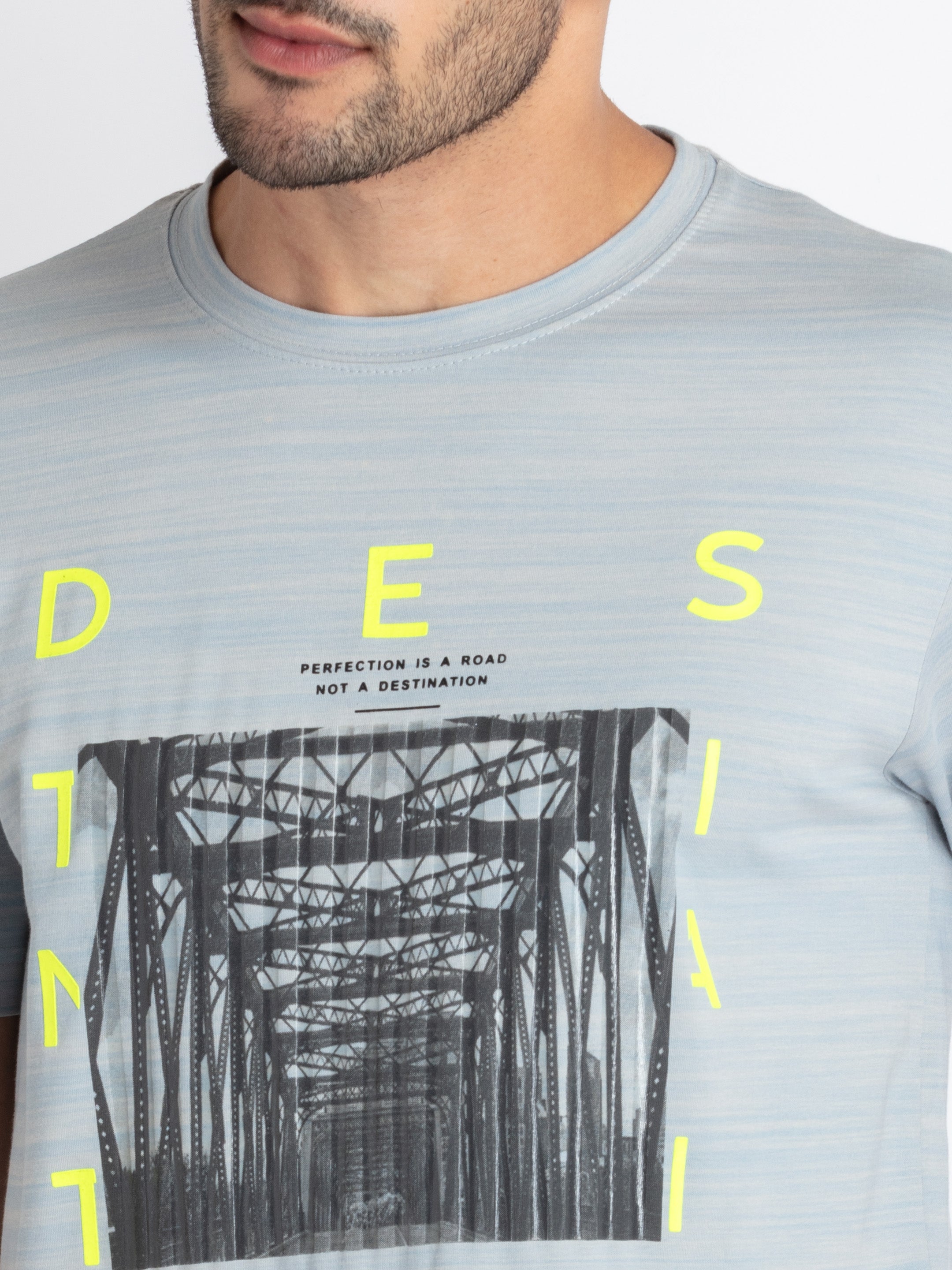 Mens All Over Printed Round Neck T-Shirt