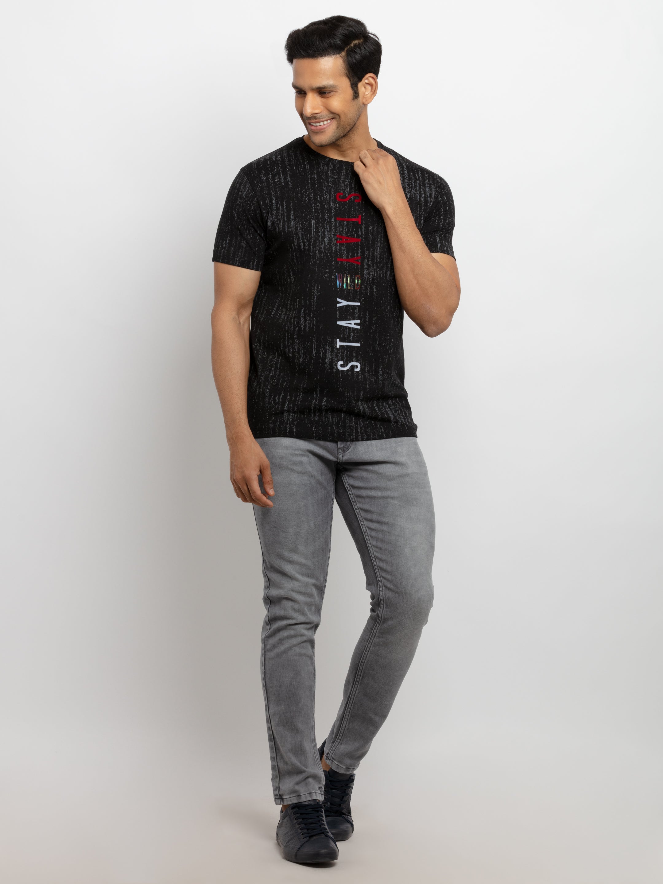 Mens All Over Printed  Round Neck T-shirt