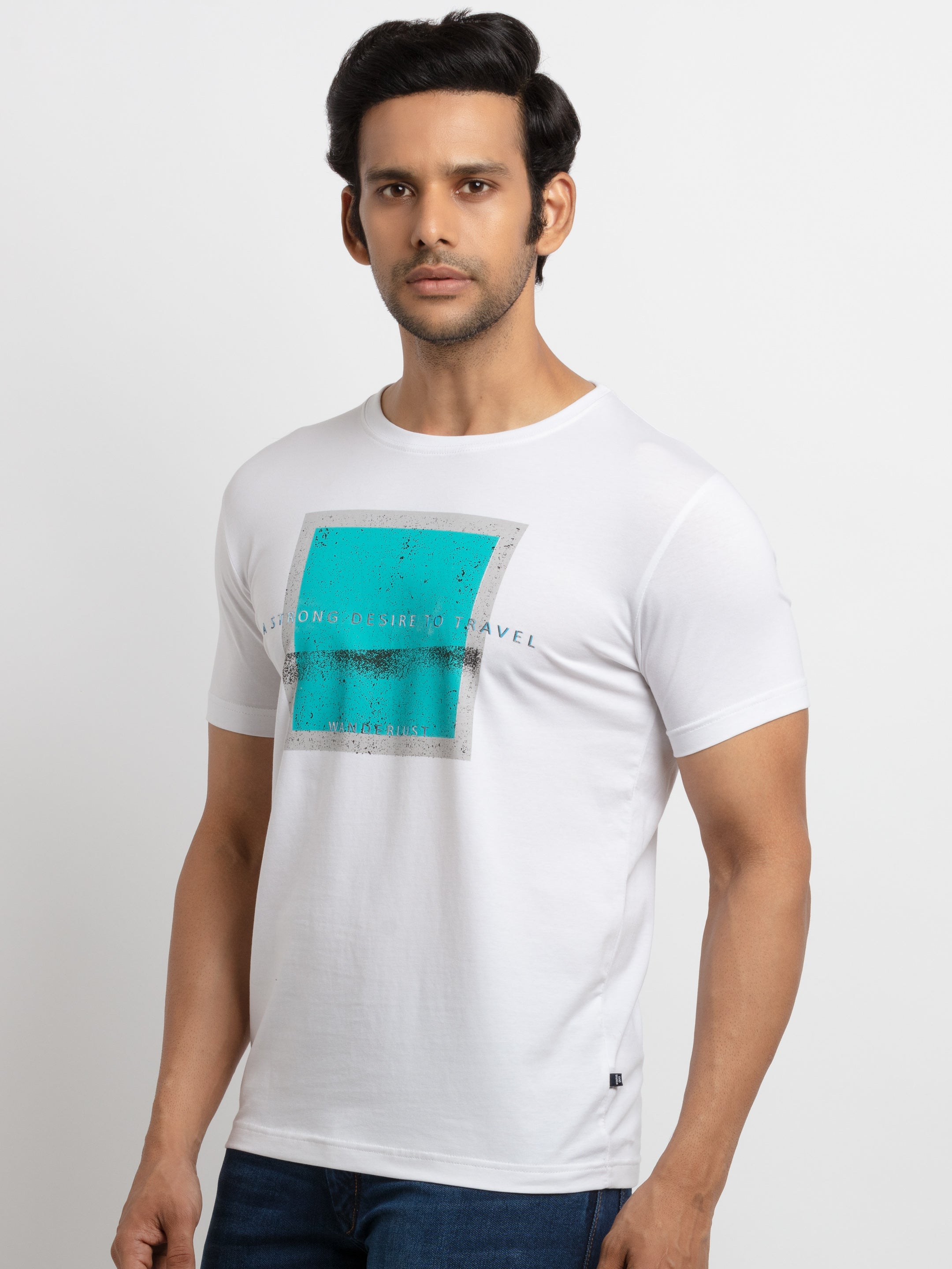 Mens Printed Round Neck T-shirt