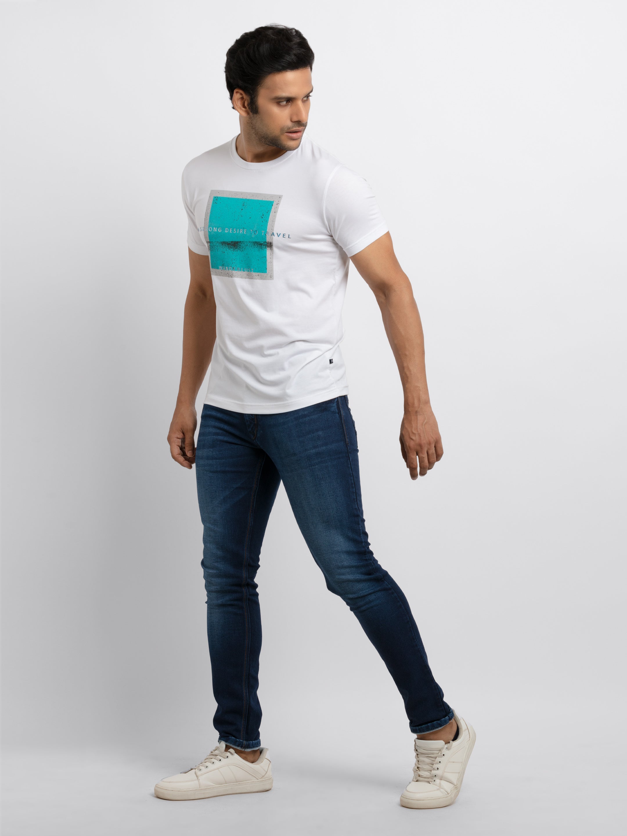 Mens Printed Round Neck T-shirt