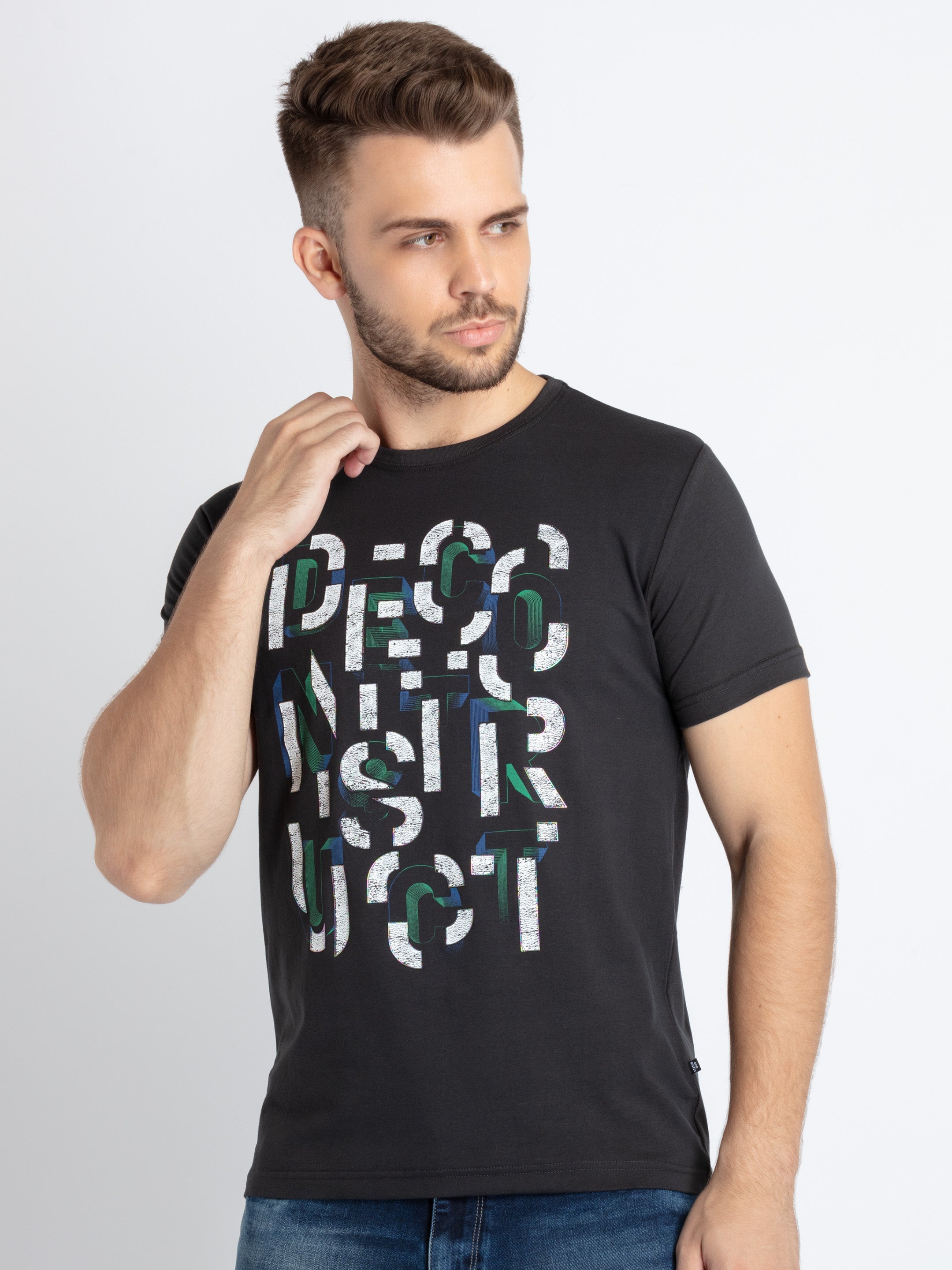 Mens Printed Round Neck T-Shirt