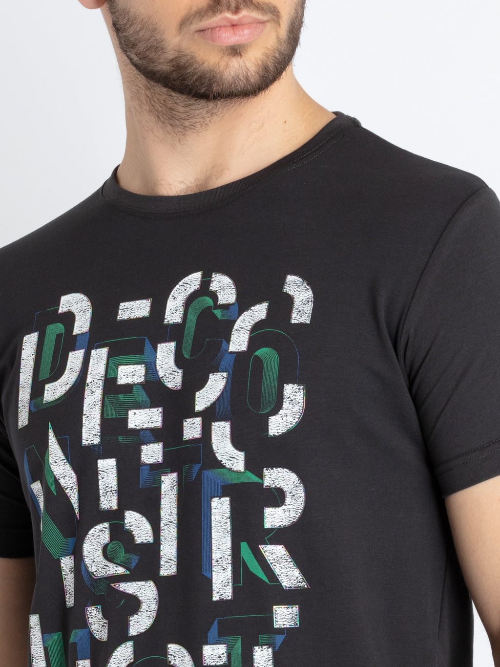 Mens Printed Round Neck T-Shirt