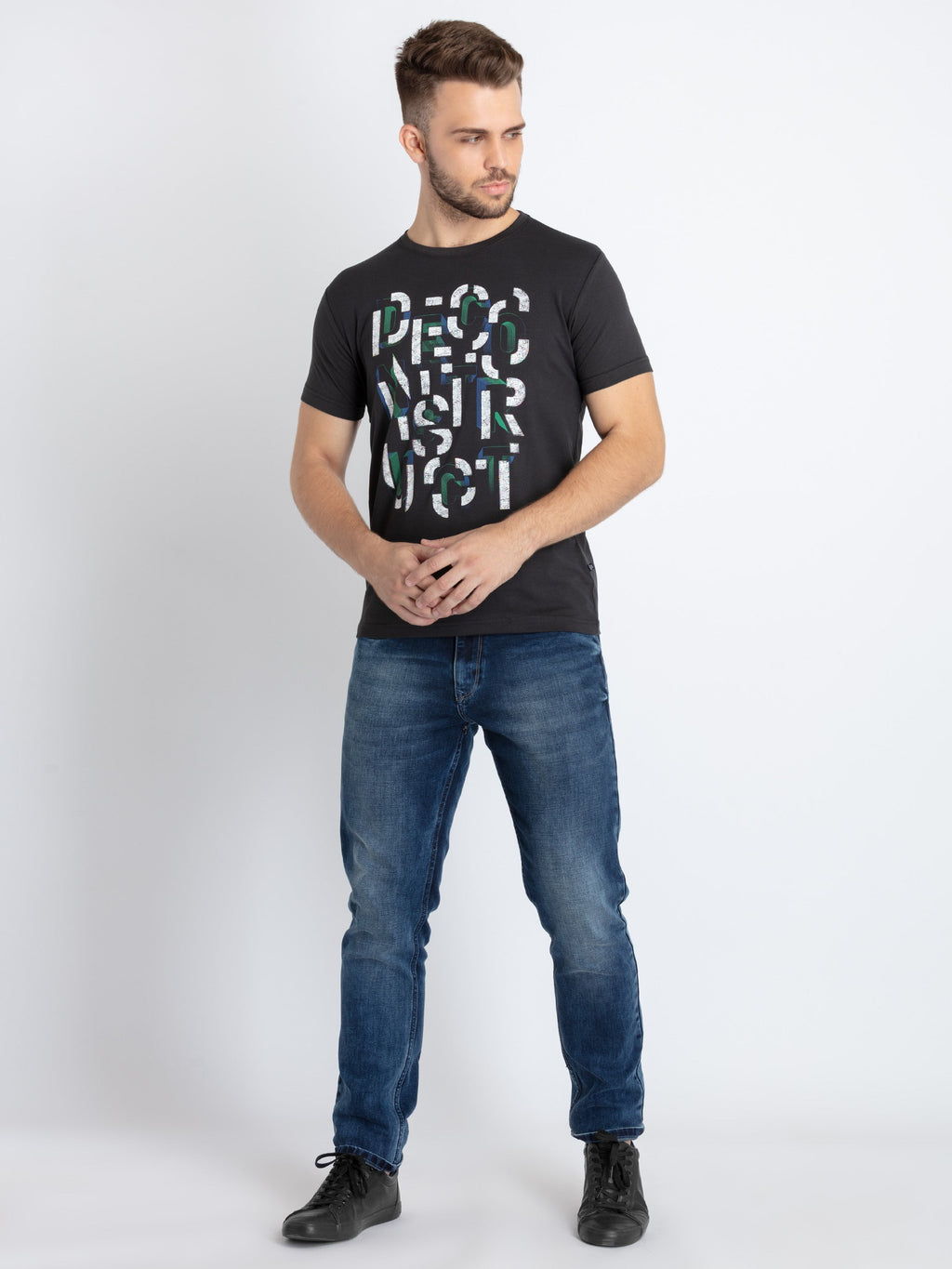 Mens Printed Round Neck T-Shirt