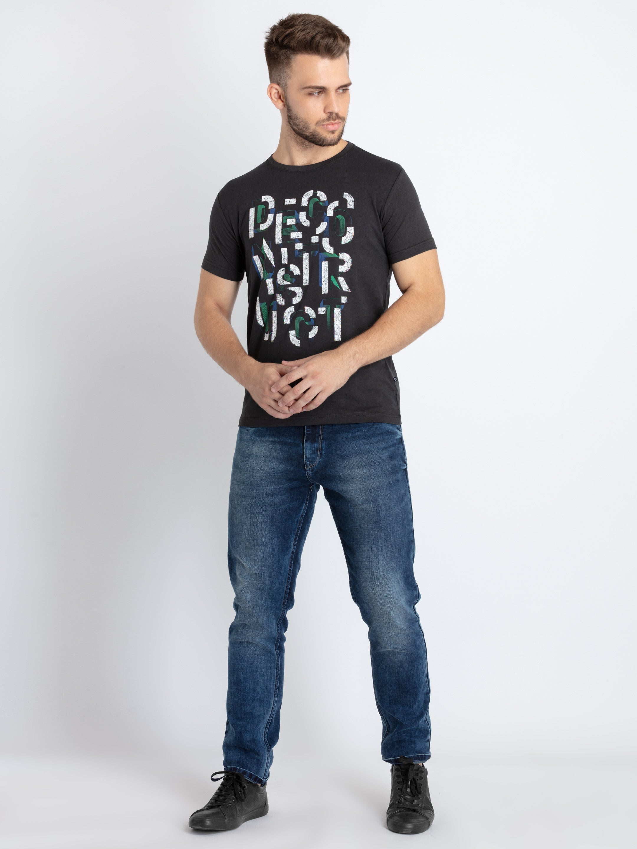 Mens Printed Round Neck T-Shirt