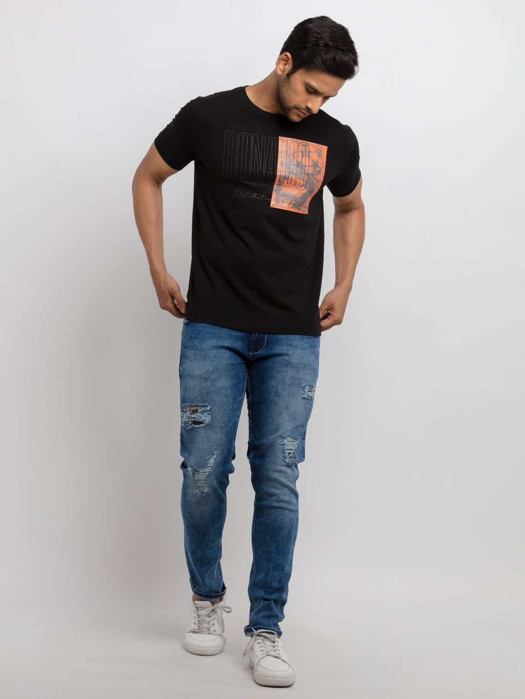 Mens Printed Round Neck T-shirt