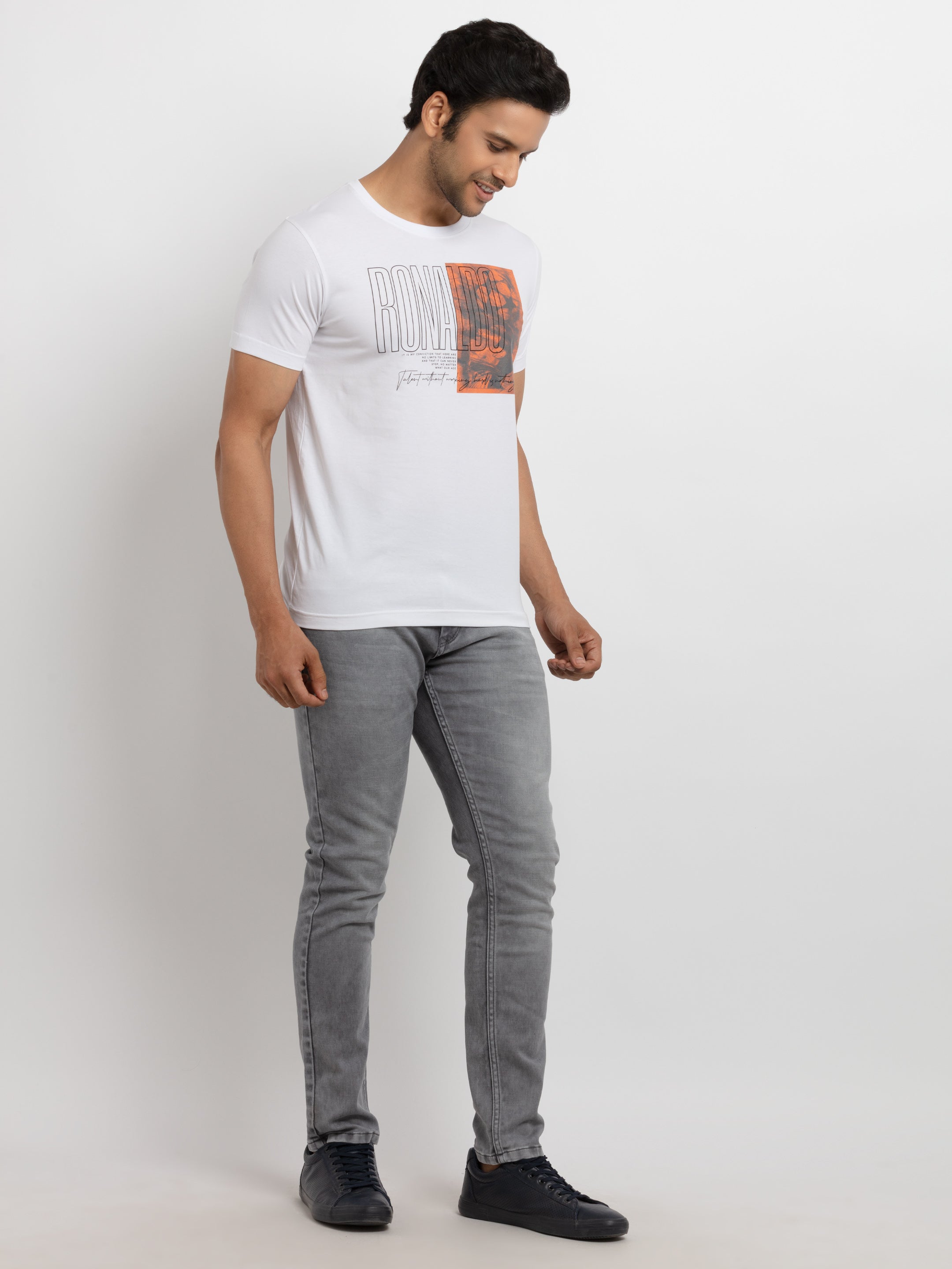 Mens Printed Round Neck T-shirt