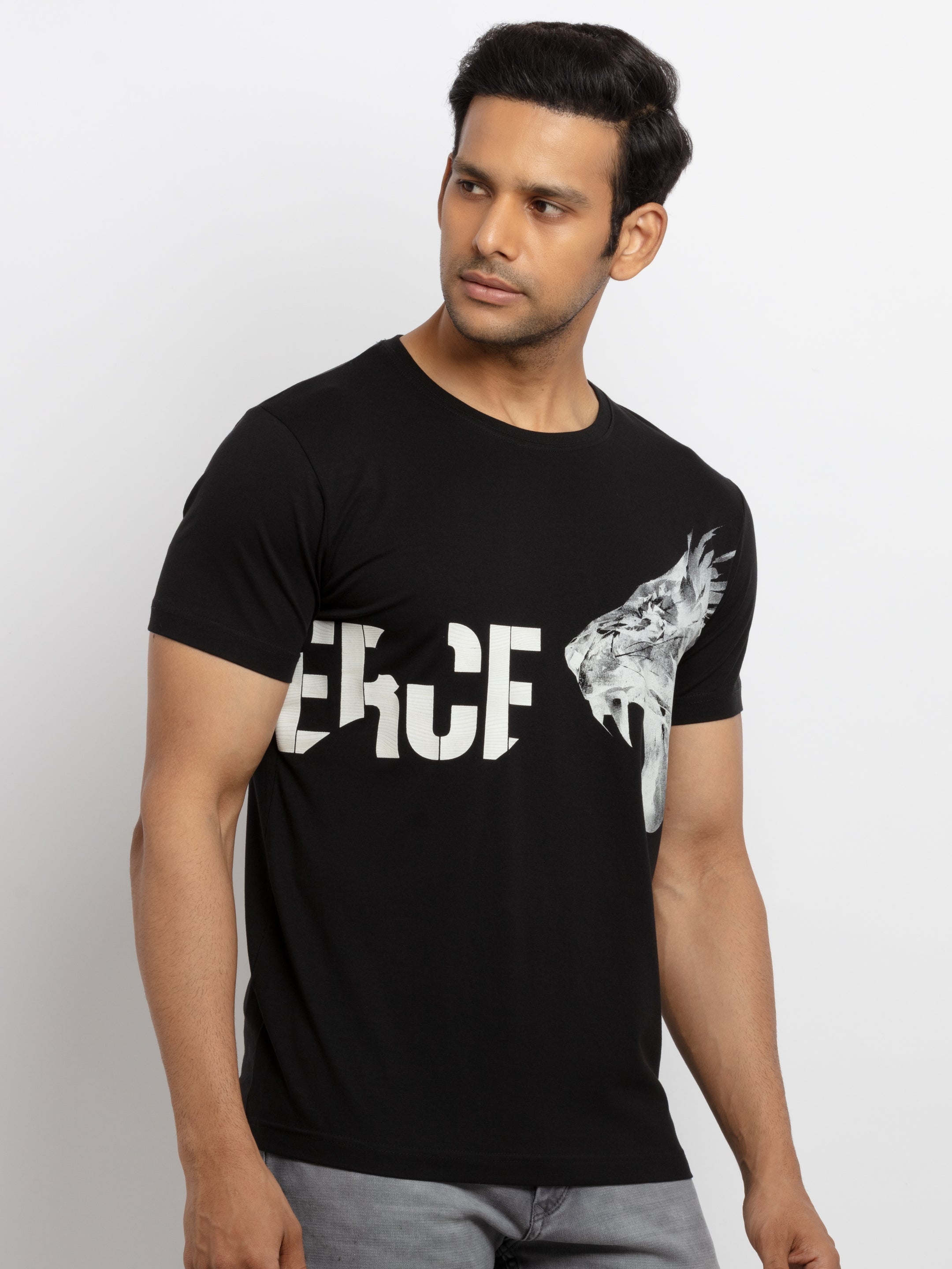 Mens Printed  Round Neck T-shirt