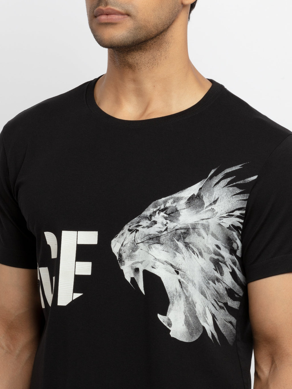 Mens Printed  Round Neck T-shirt