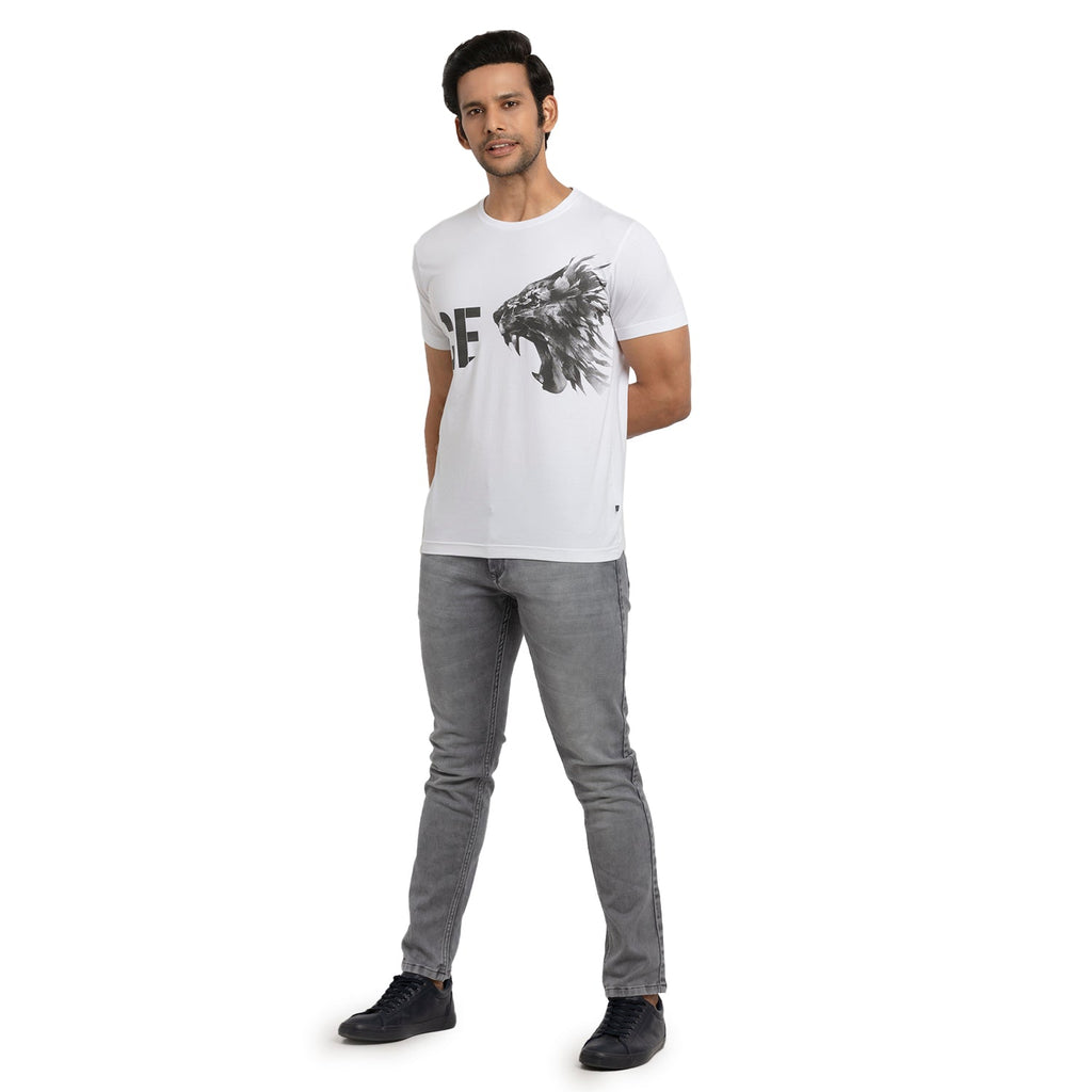 Mens Printed  Round Neck T-shirt