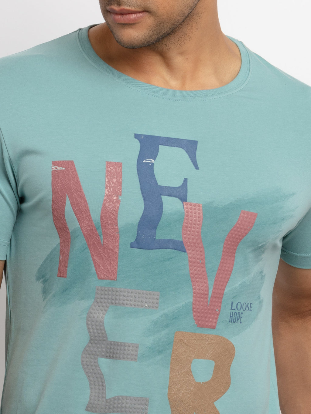 Mens Printed  Round Neck T-shirt