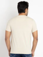Mens Front Printed Round Neck T-shirt