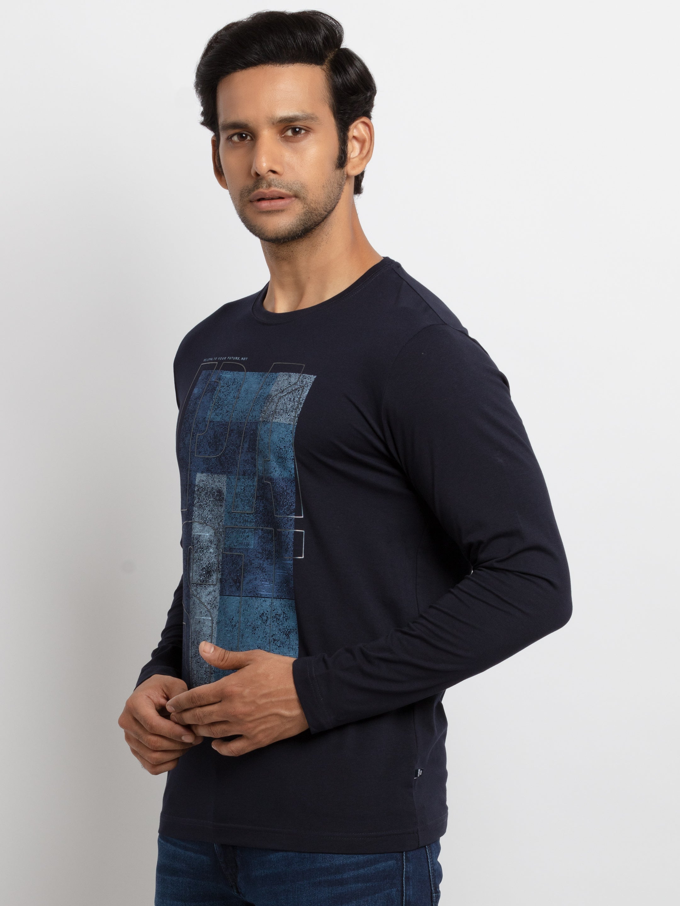 Mens Printed Full Sleeves T-shirt
