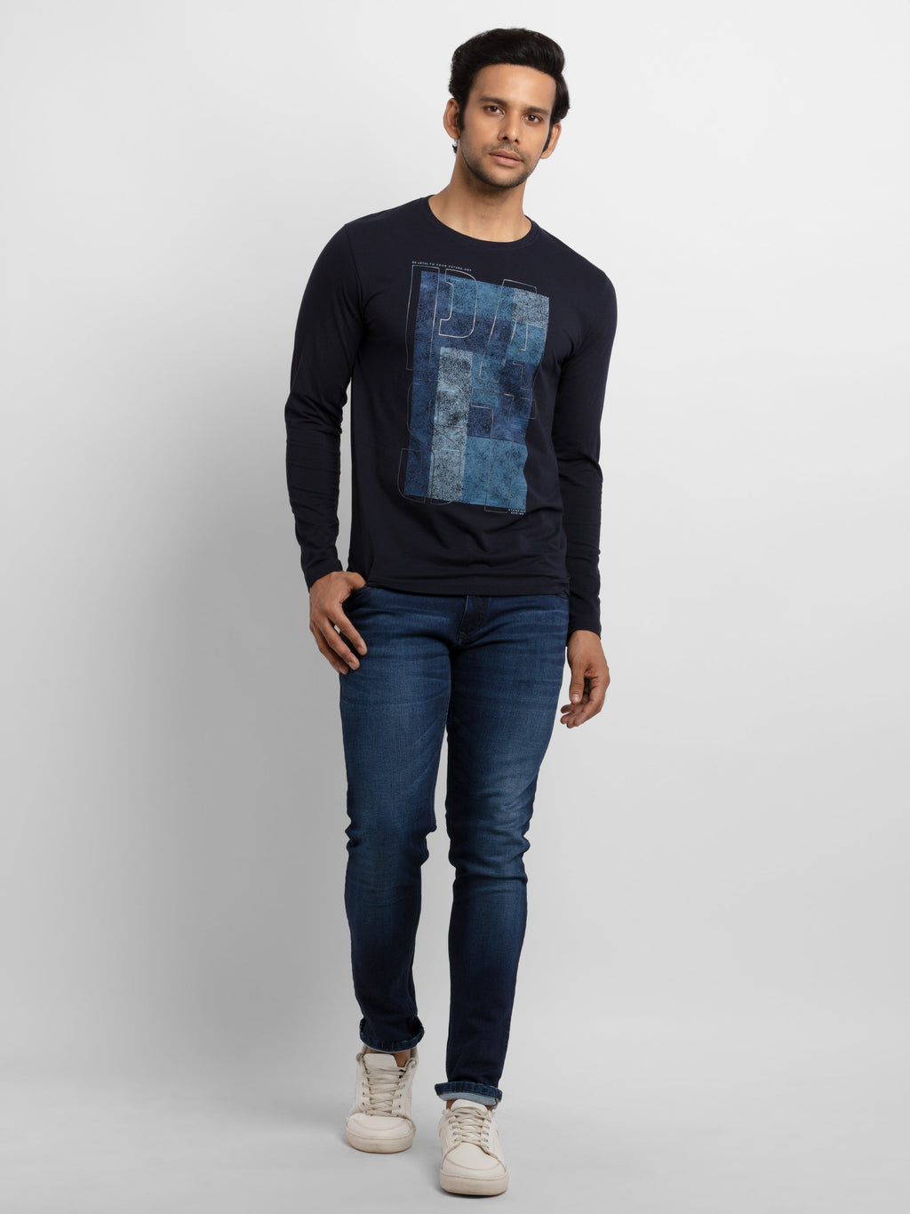 Mens Printed Full Sleeves T-shirt