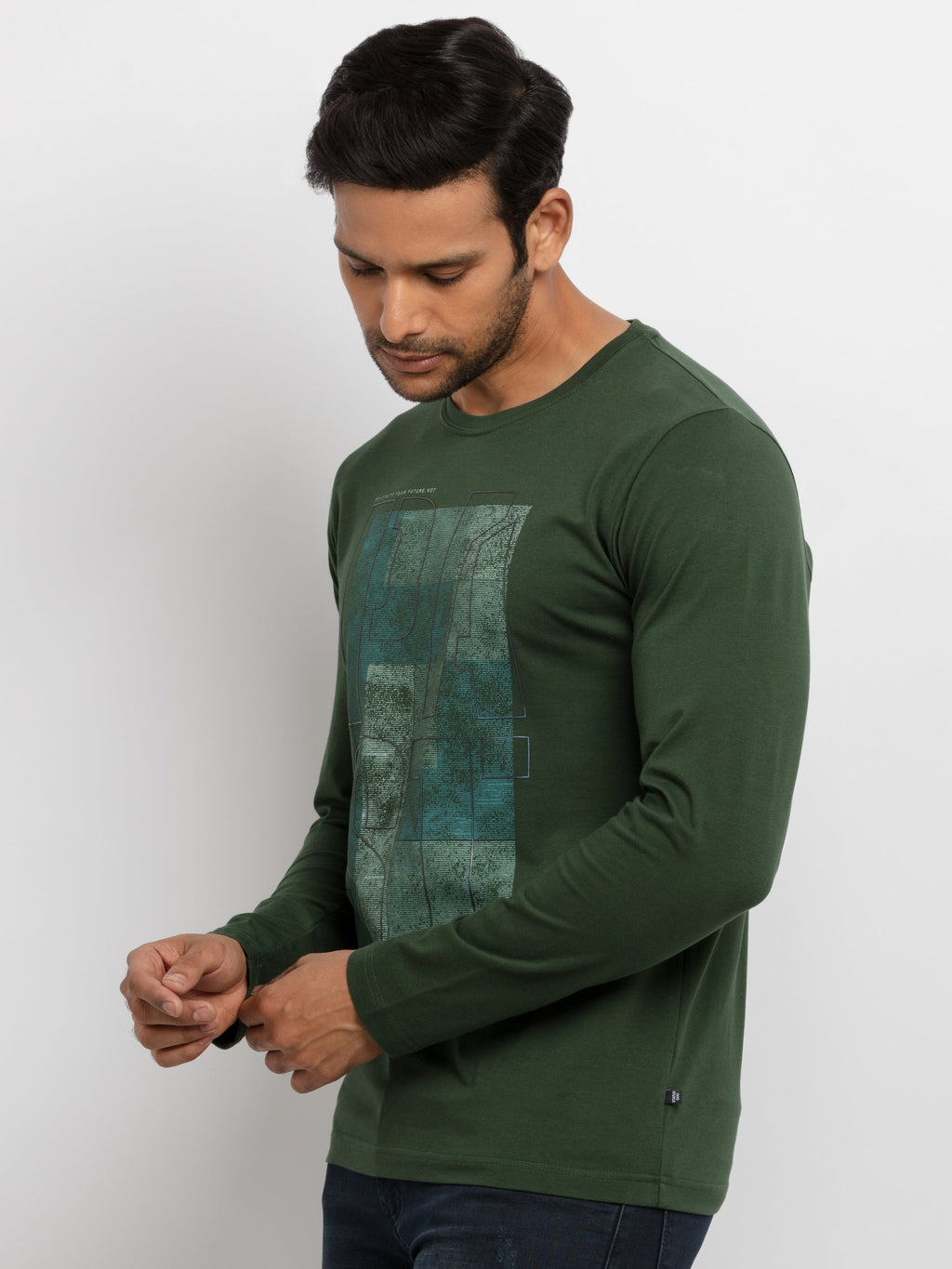 Mens Printed Full Sleeves T-shirt