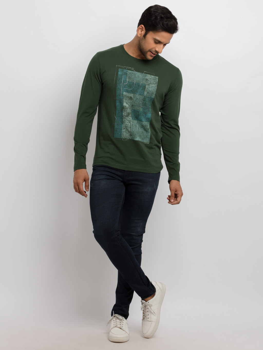 Mens Printed Full Sleeves T-shirt